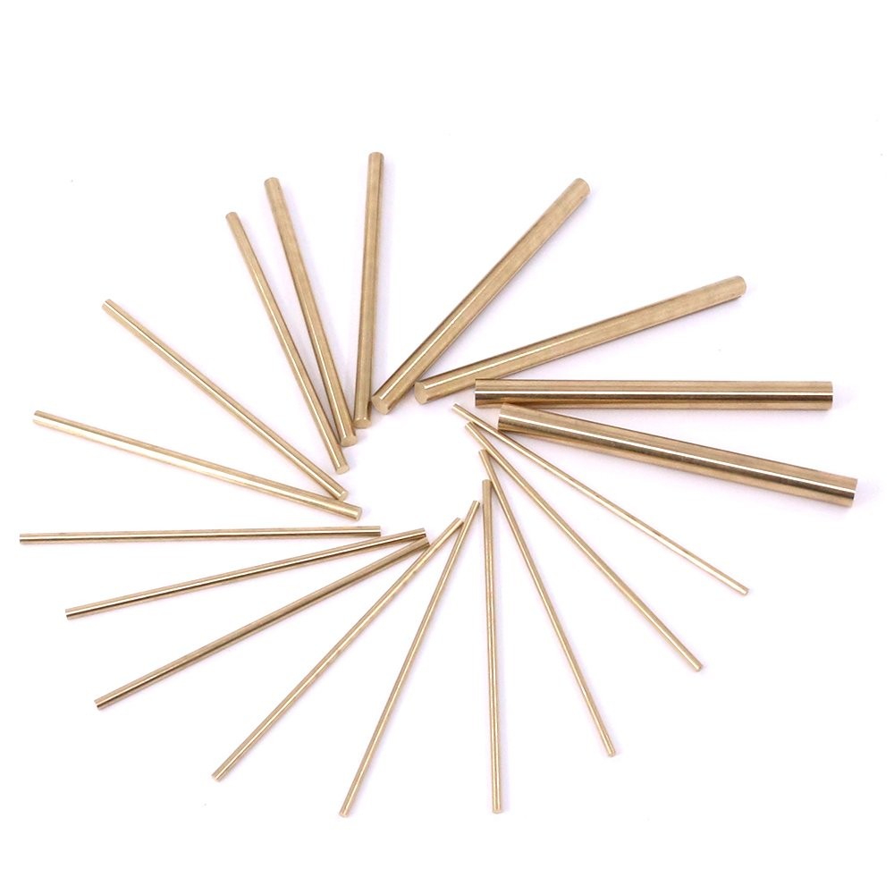Swpeet 18Pcs Assorted Brass Solid Round 2mm x 100mm to 8mm x 100mm,