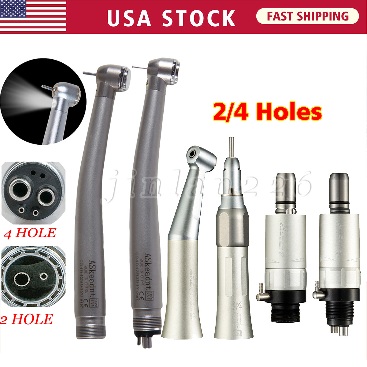 Dental LED Handpiece Kits E-generator Ceramic/Hygiene Prophy Handpiece Air Motor