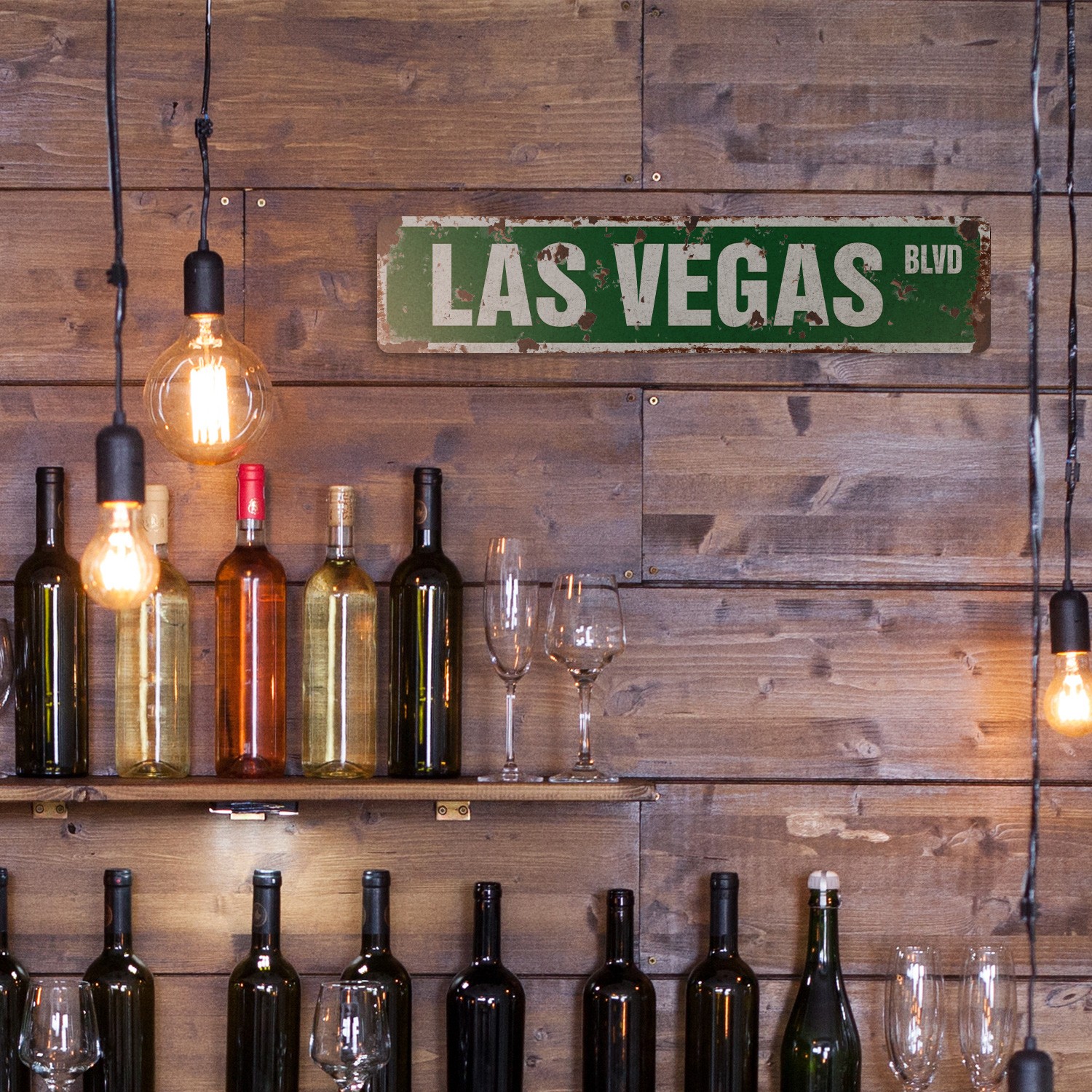 LAS VEGAS BLVD Vintage Style Street Sign casinos entertainment shows musicals