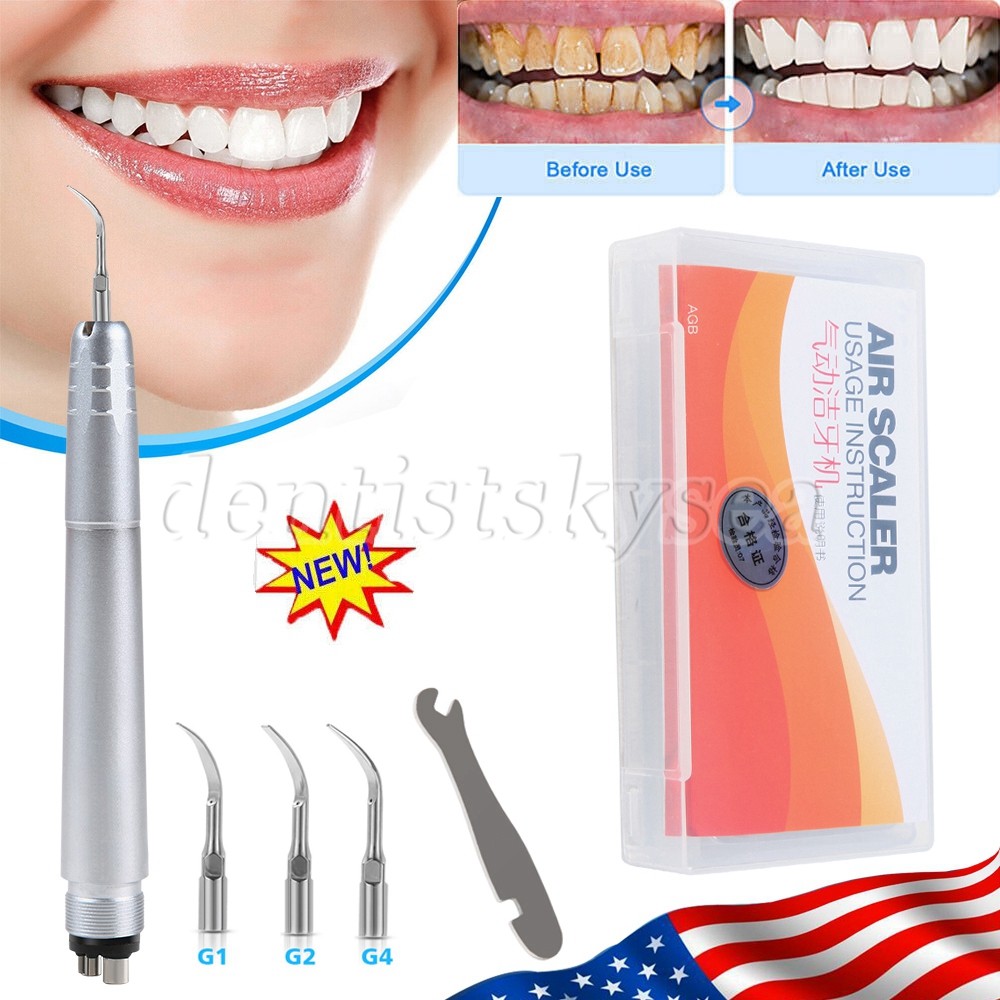 Dental Air Scaler Sonic Perio Scaling 4 Hole with 3 Compatible Tips US STOCK