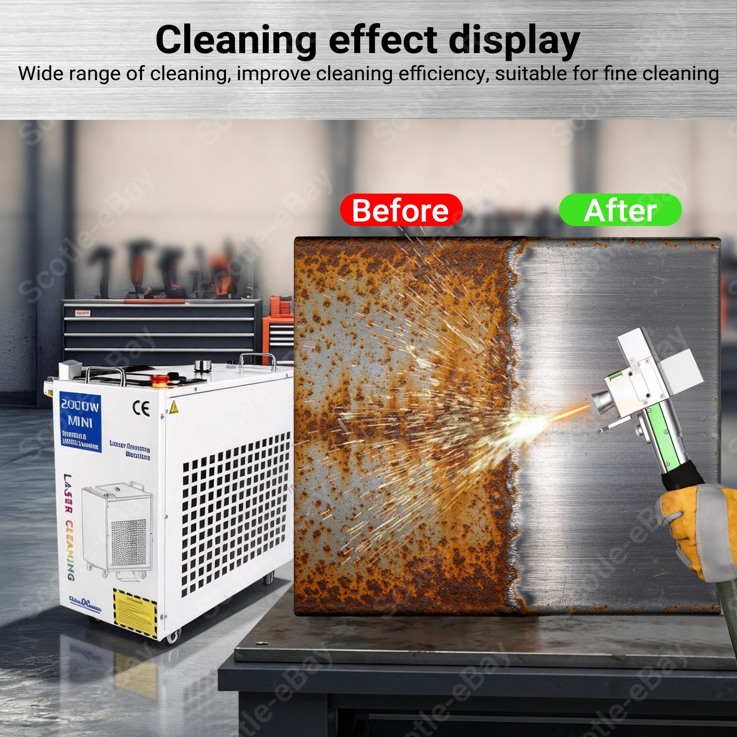 2000W Continuous Wave Laser Cleaning Machine Industrial Laser Rust Paint Remover