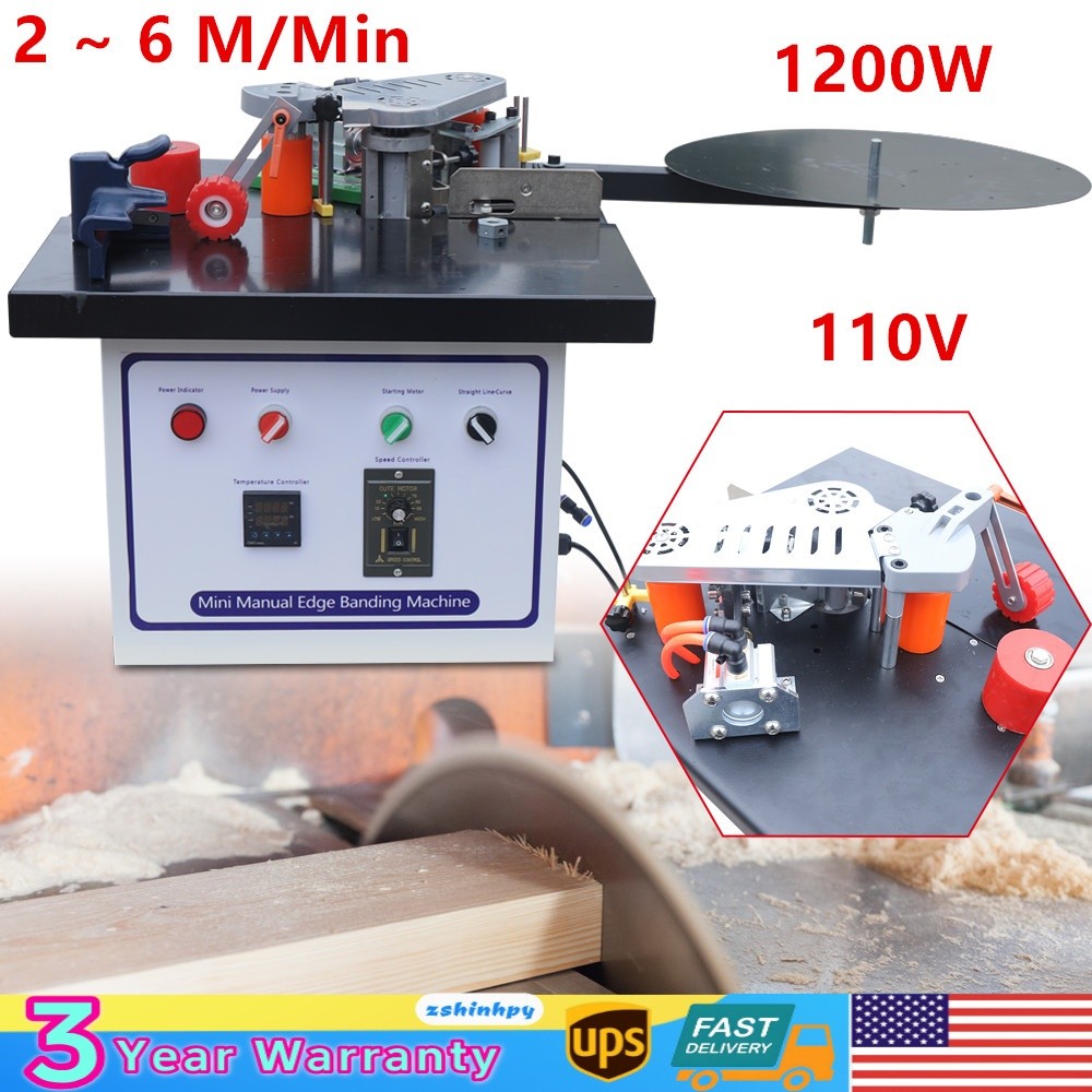 Double Side Gluing Wood Banding Machine 110V Portable 1200W Edge Bander Machine