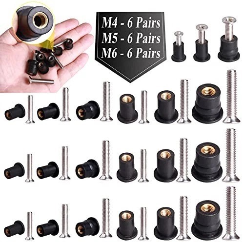 Complete 45-Pair Neoprene Well Nut Kit M4 M5 M6 – Ideal for Marine Applications
