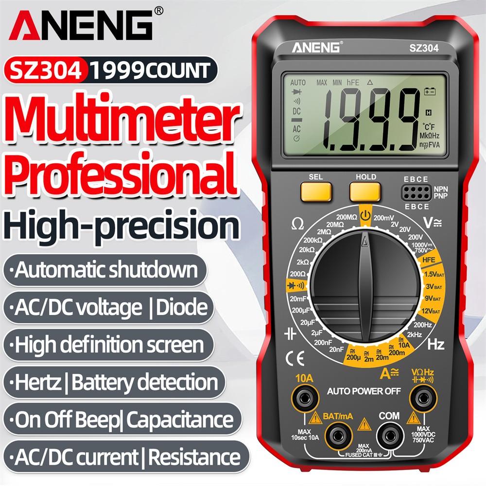 Portable Digital Multimeter AC DC Voltmeter Ammeter Ohmmeter Volt Tester Meter