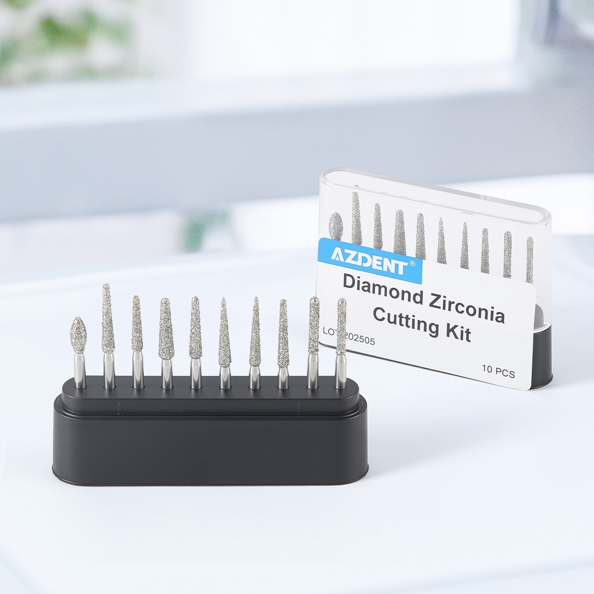 Kit de fresas dentales de diamante corte de zirconia FG 1.6mm alta velocidad