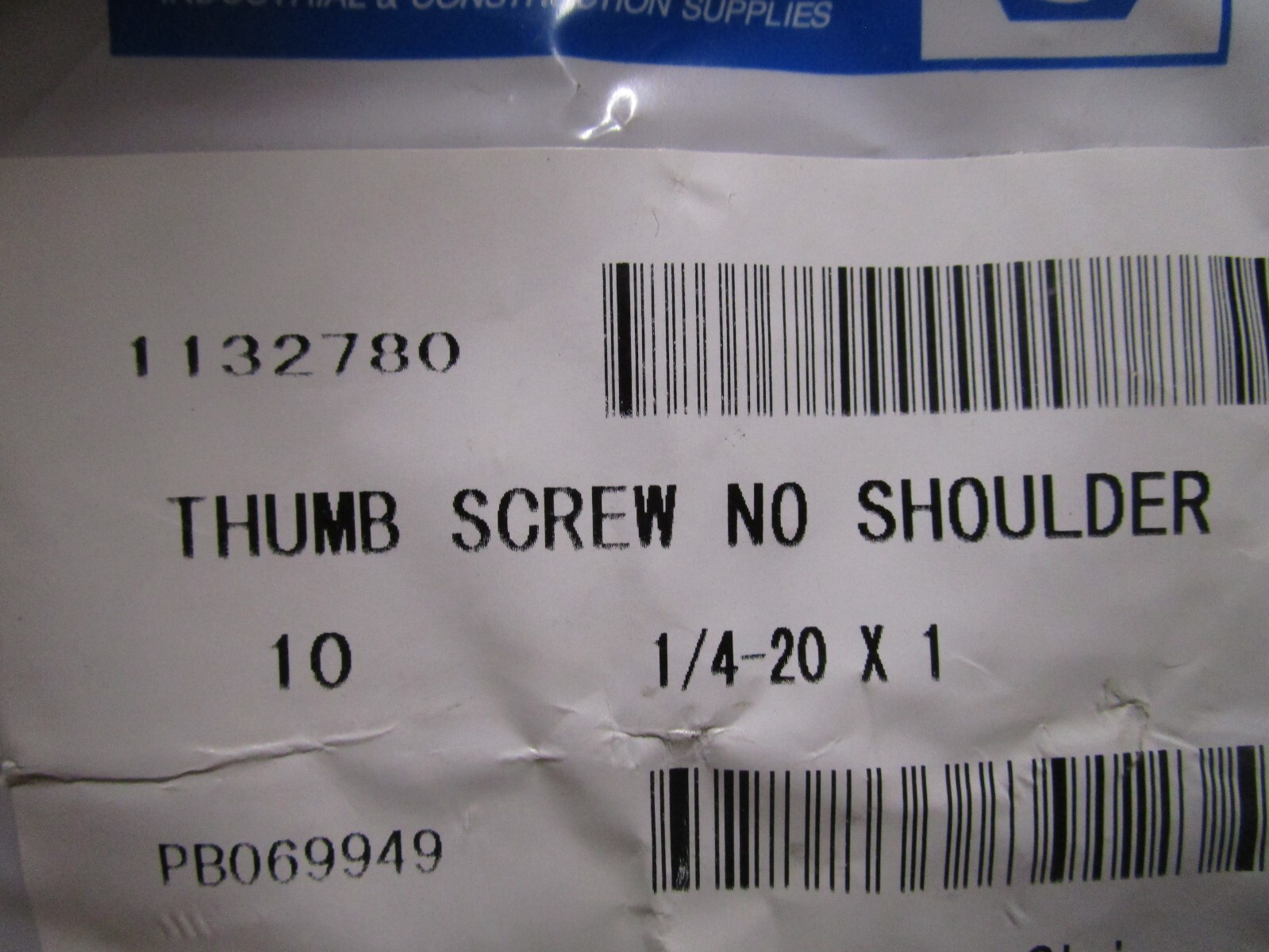 1/4″-20 x 1″ Type B Regular Thumb Screw, No Shoulder, Zinc QTY 10