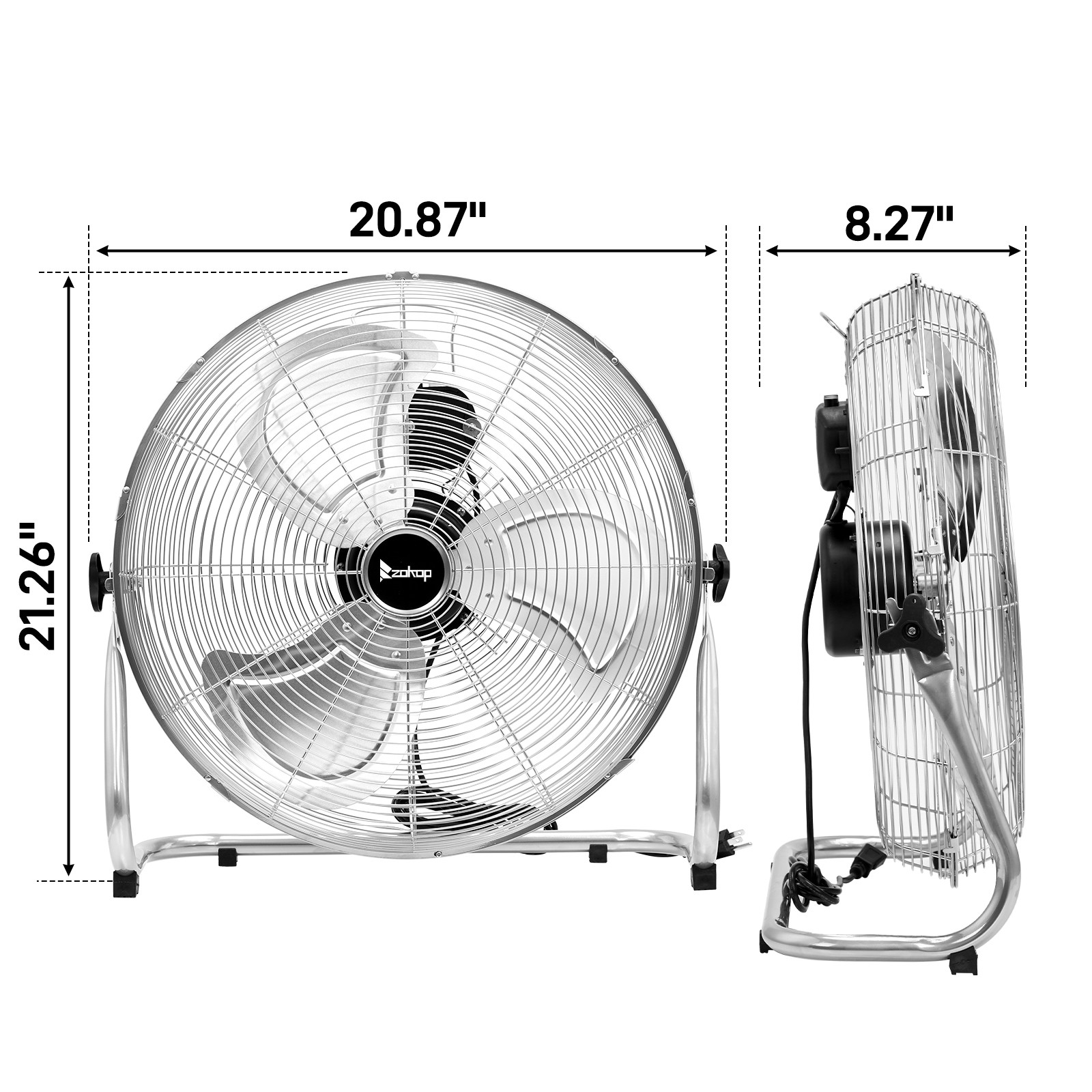 18 Inch 7085 CFM High Velocity Heavy Duty Metal Industrial Floor Fan Garage,Shop