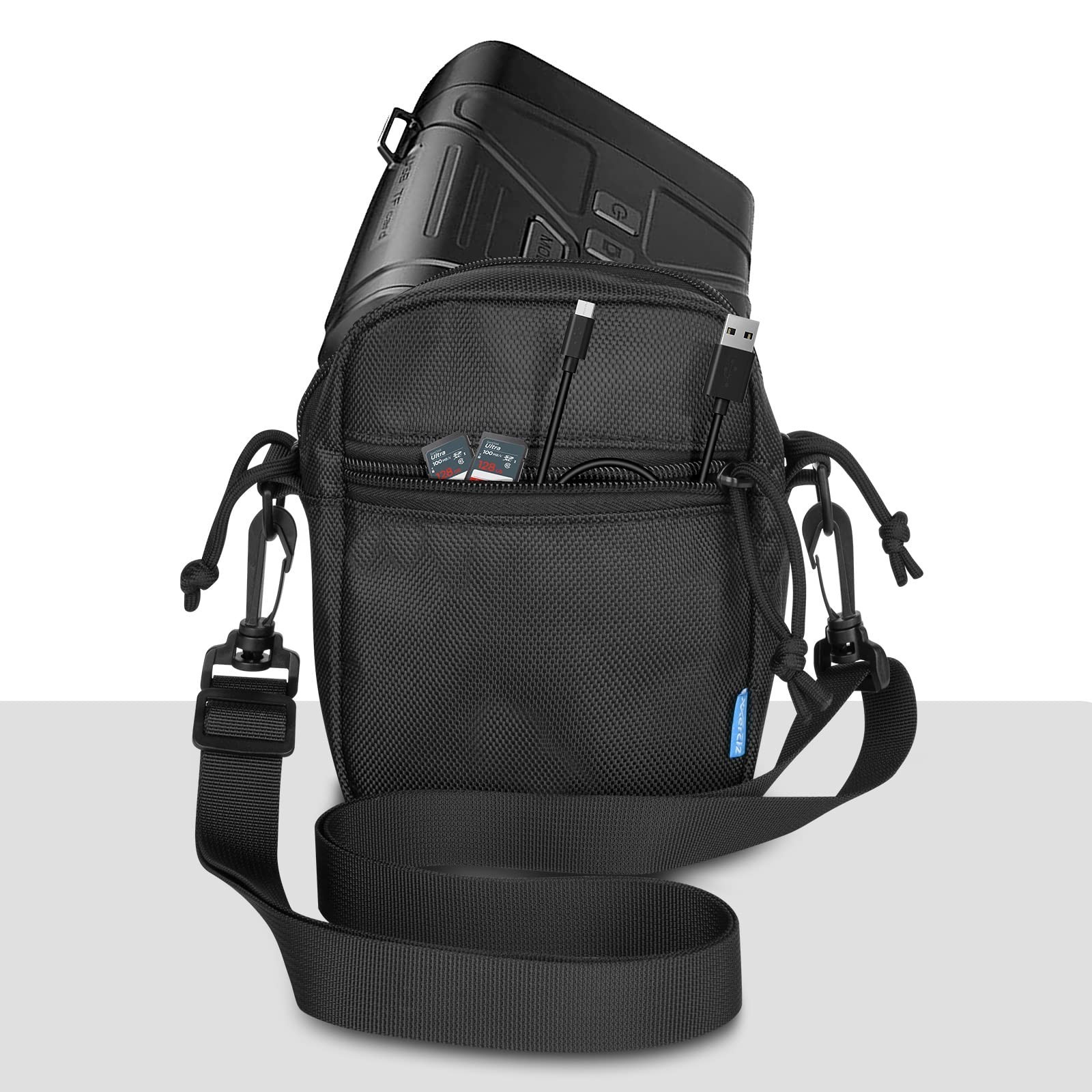 Protective Case for Night Vision Goggles, Nylon Travel Bag, Soft Liner, SD Card