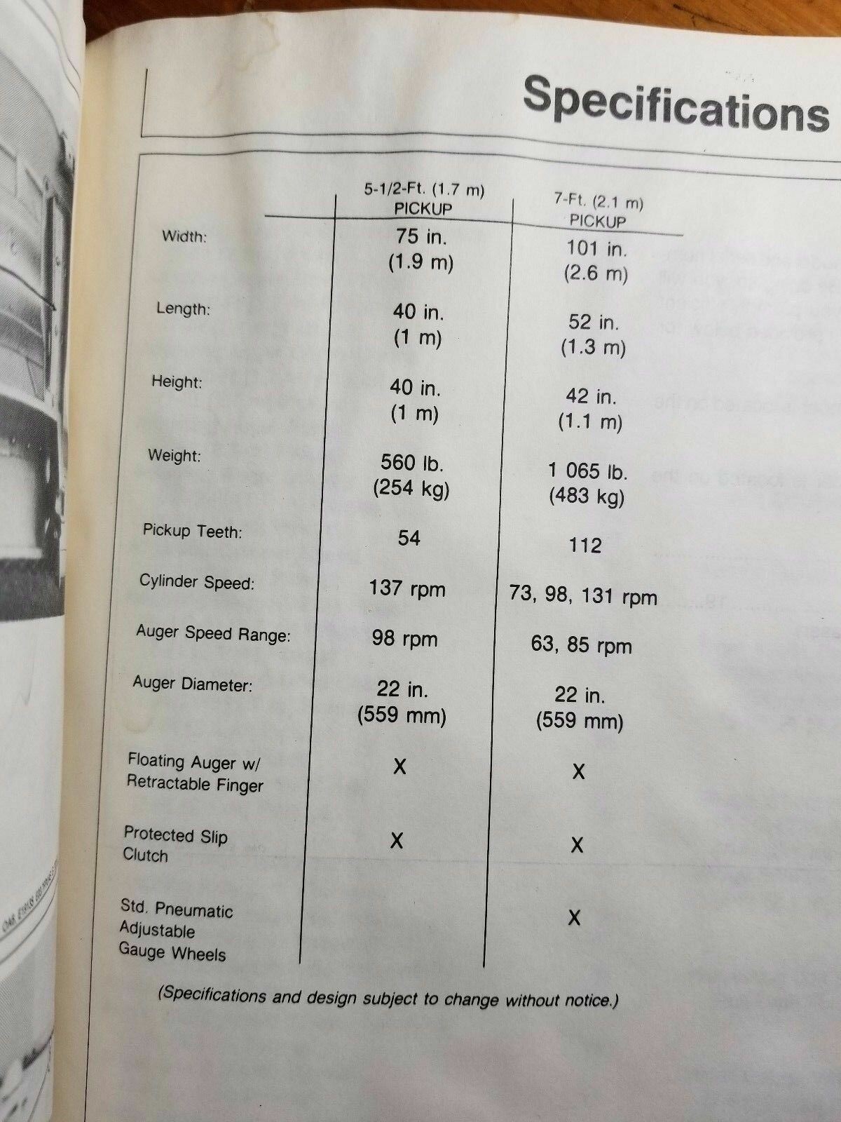 John Deere 5.5′ (1.7M) & 7′ (2.1M) Windrow Pickups Owner Operator’s Manual 1/84