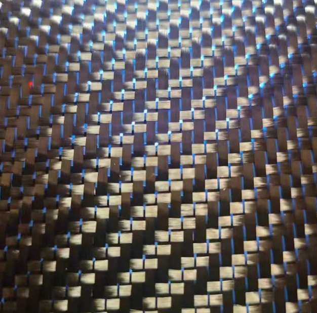 3K Carbon Fiber Blue Metallic Reflection Mixed Twill Fabric Cloth 100cm * 100cm