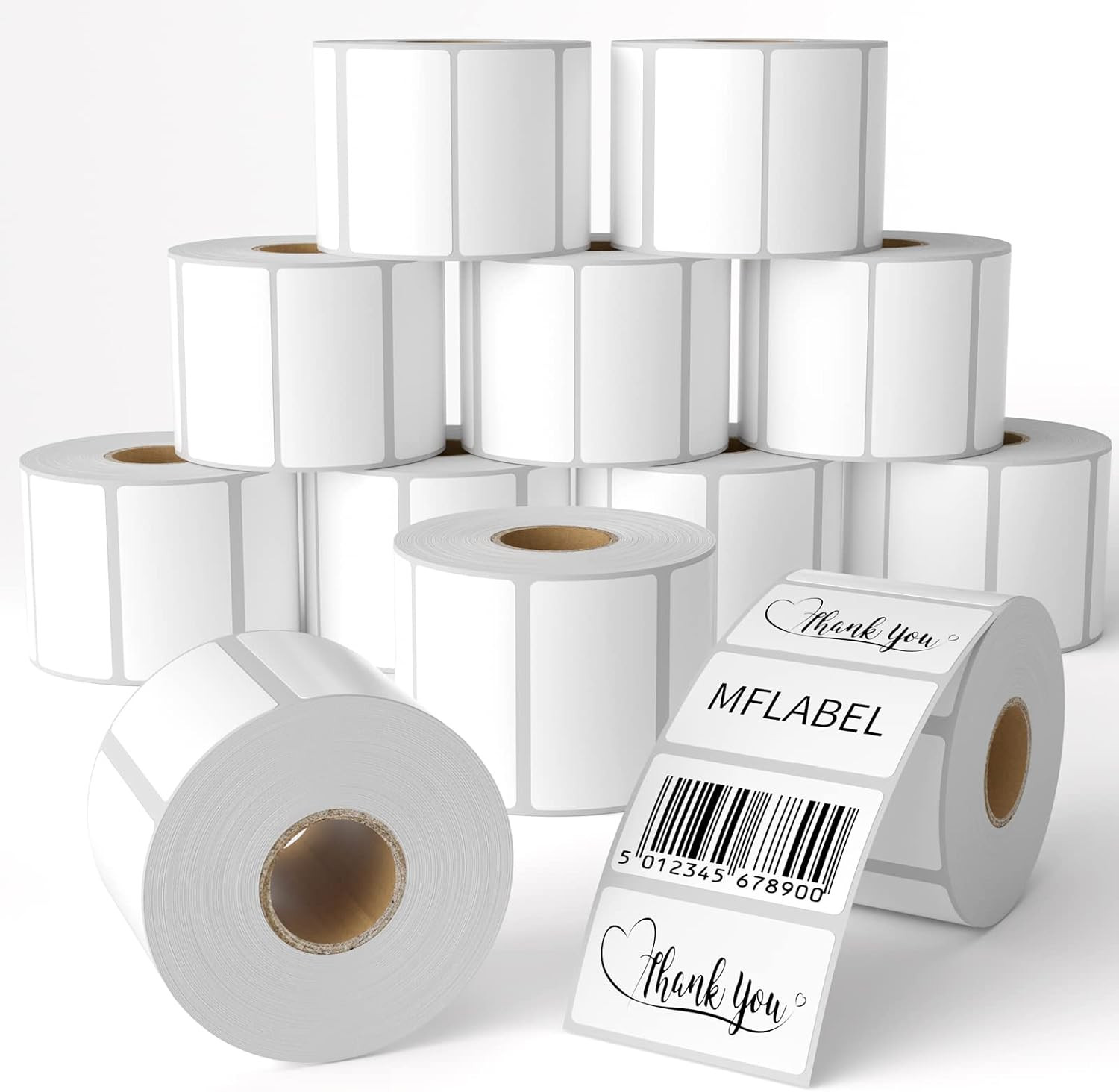 MFLABEL 12 Rolls of 1000 2-1/4 X 1-1/4 Inch Direct Thermal Perforated Shipping