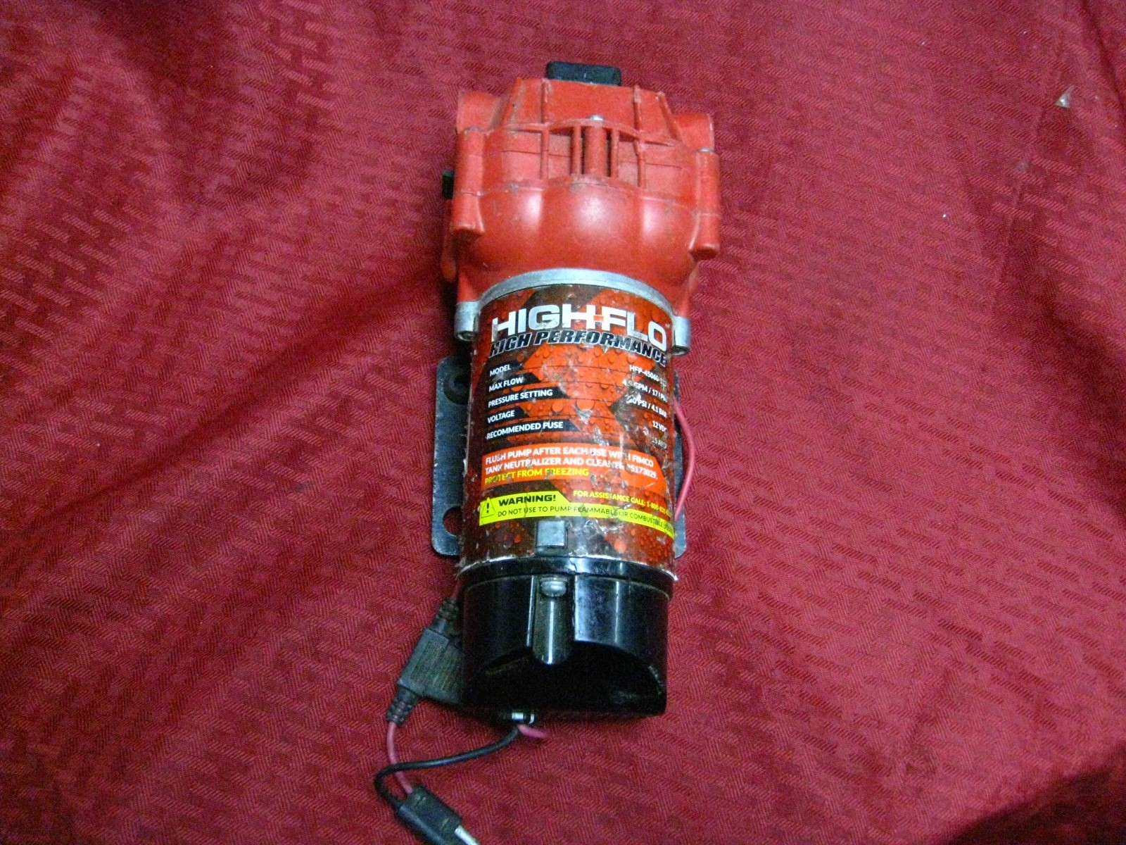 High-Flo High Performance fluid Pump HFP-45060-113 4.5 GMP 60 PSI 12VDC 15 AMP