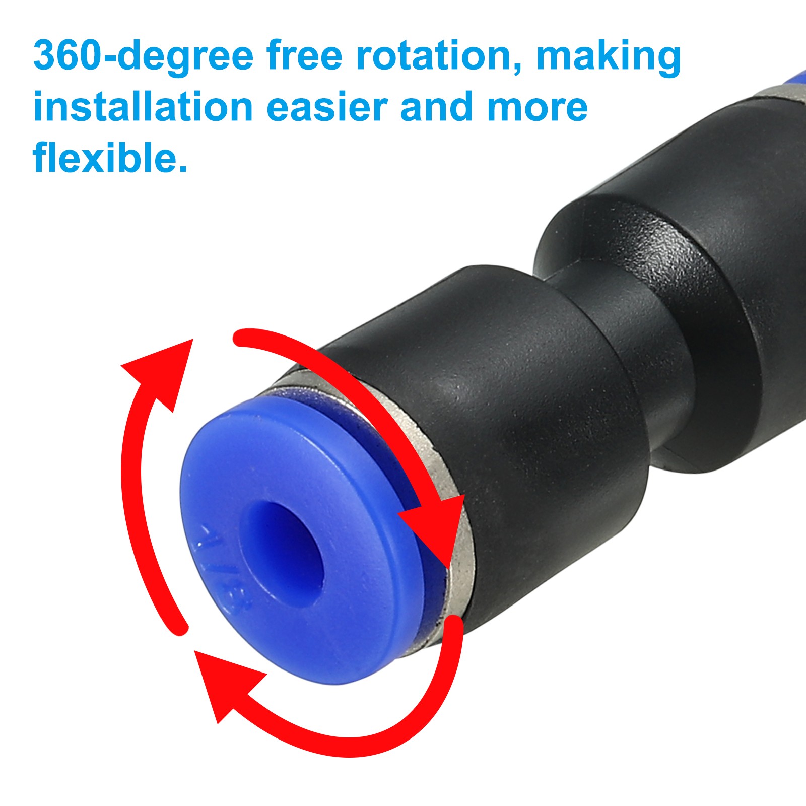10Pack 1/8 Inches Push to Connect Fitting Quick Release Pneumatic Connectors
