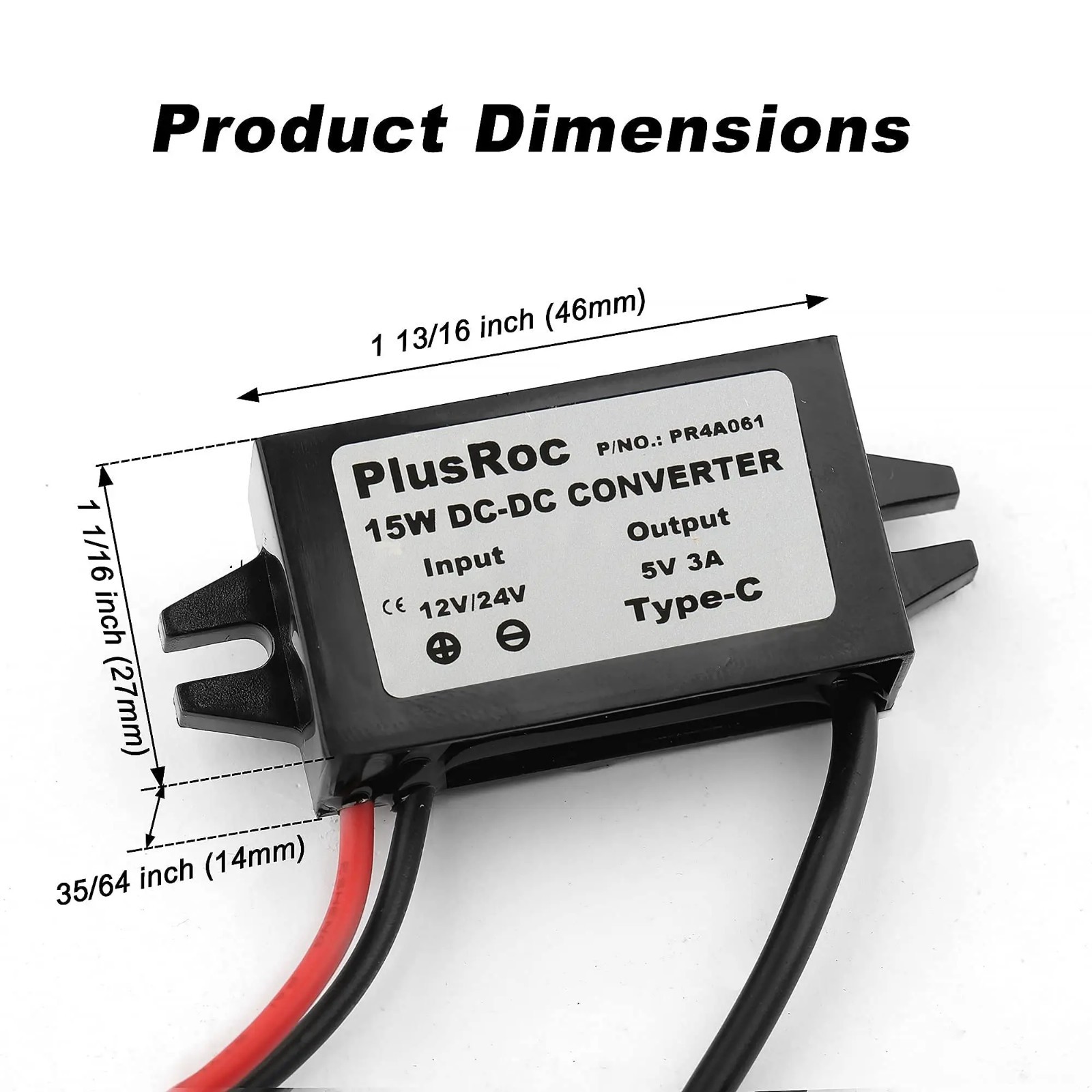 12V 24V to 5V DC Converter Waterproof USB-C USB-A Power Adapter Buck Module USA