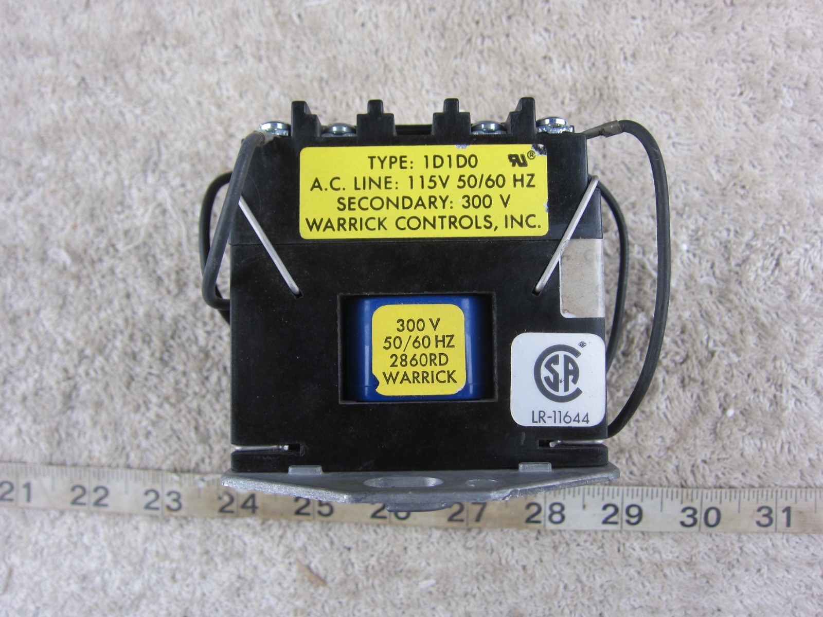 Warrick Controls Gems 1D1D0 115/300V 1NC 1NO Control Relay, New
