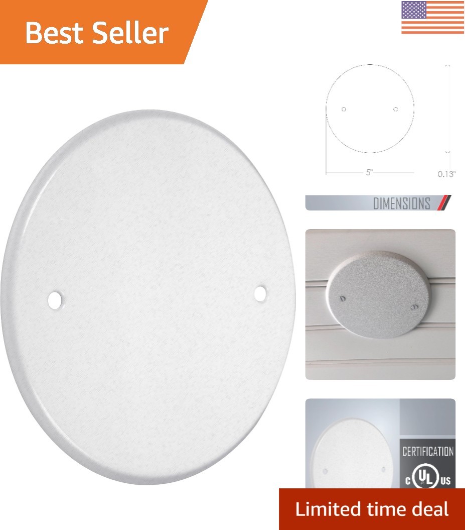 4-Inch Box Mount Round Blank Plate in White – Durable and Paintable