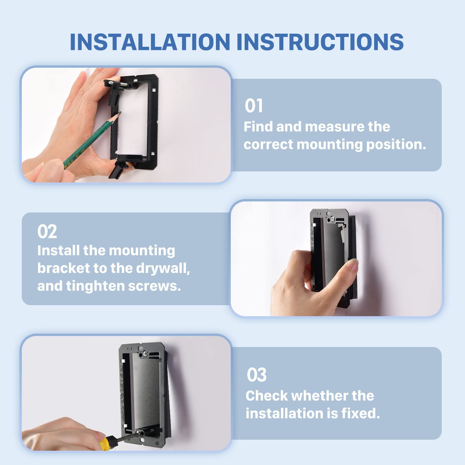 22 Pack Single Gang Low Voltage Mounting Bracket Device Drywall Wall Plate