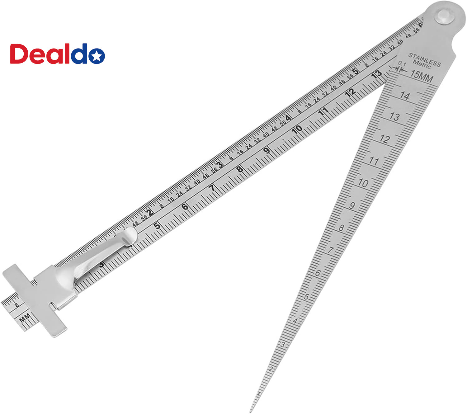 Stainless Steel Welding Taper Gauge Depth Ruler Hole Inspection Tool with Gradua