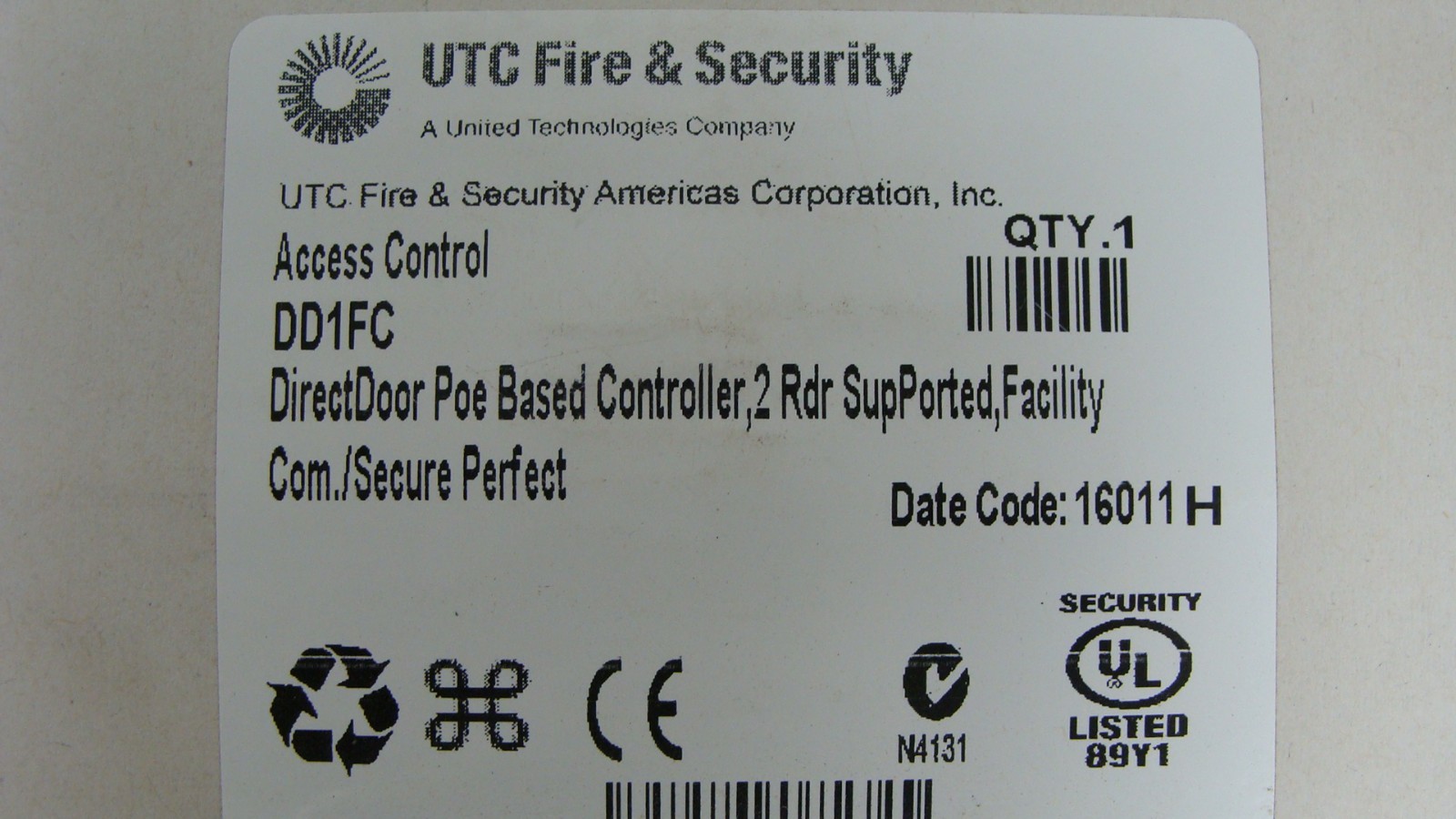 UTC Fire & Security DD1FC Directdoor Controller NEW NOS