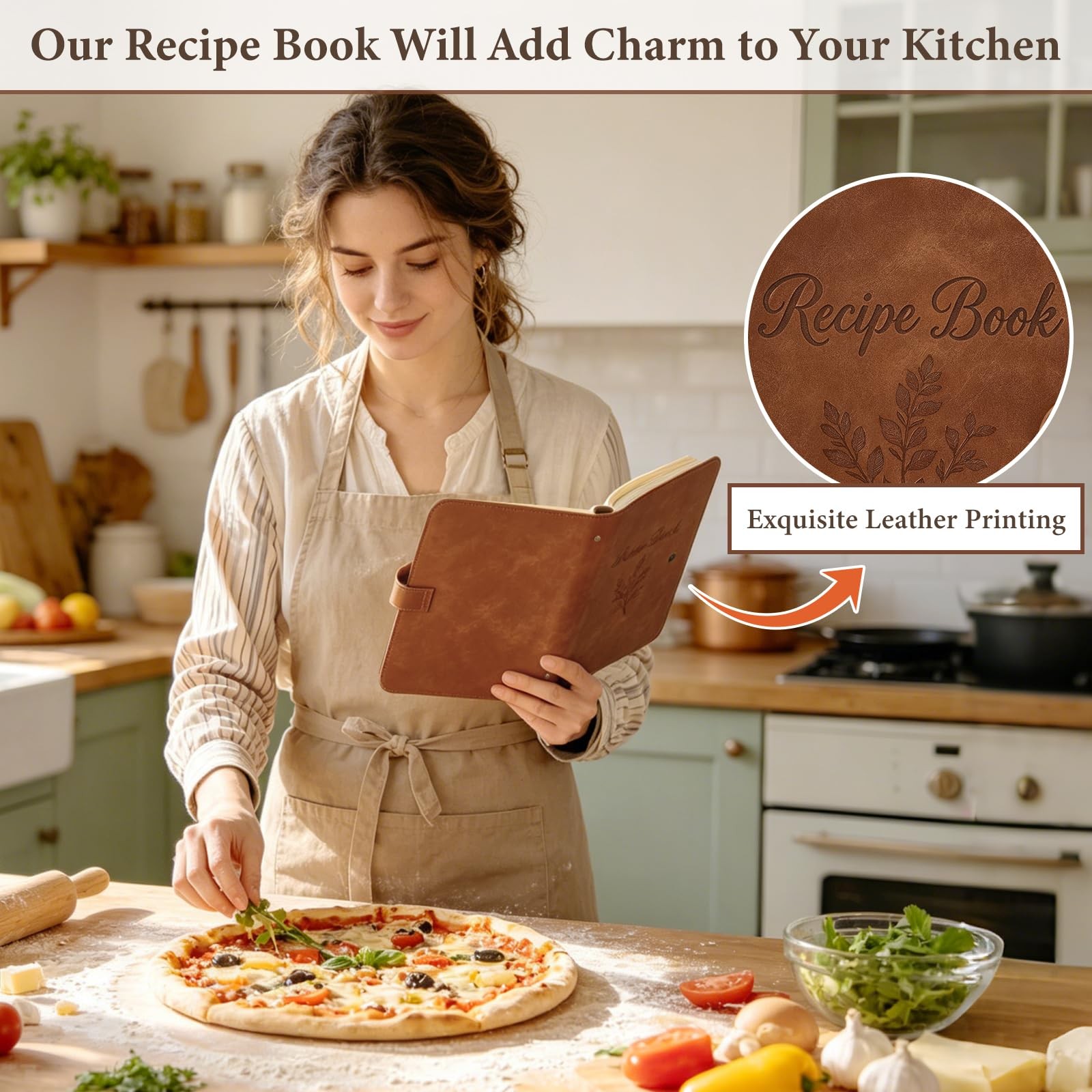 Blank Recipe Book Binder to Write in Your Own Recipes, Leather Family Recipe …