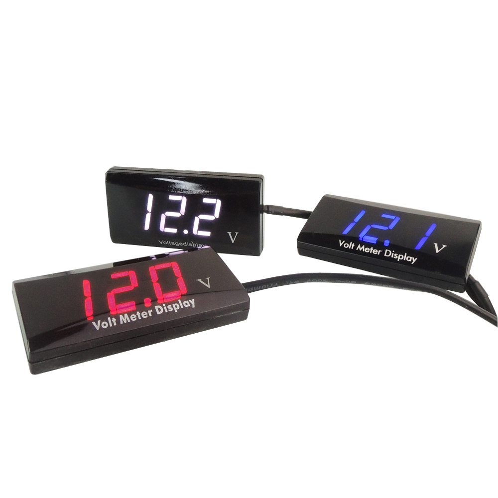12V Digital LED Display Voltmeter Voltage Gauge Panel Meter Car Motorcycle