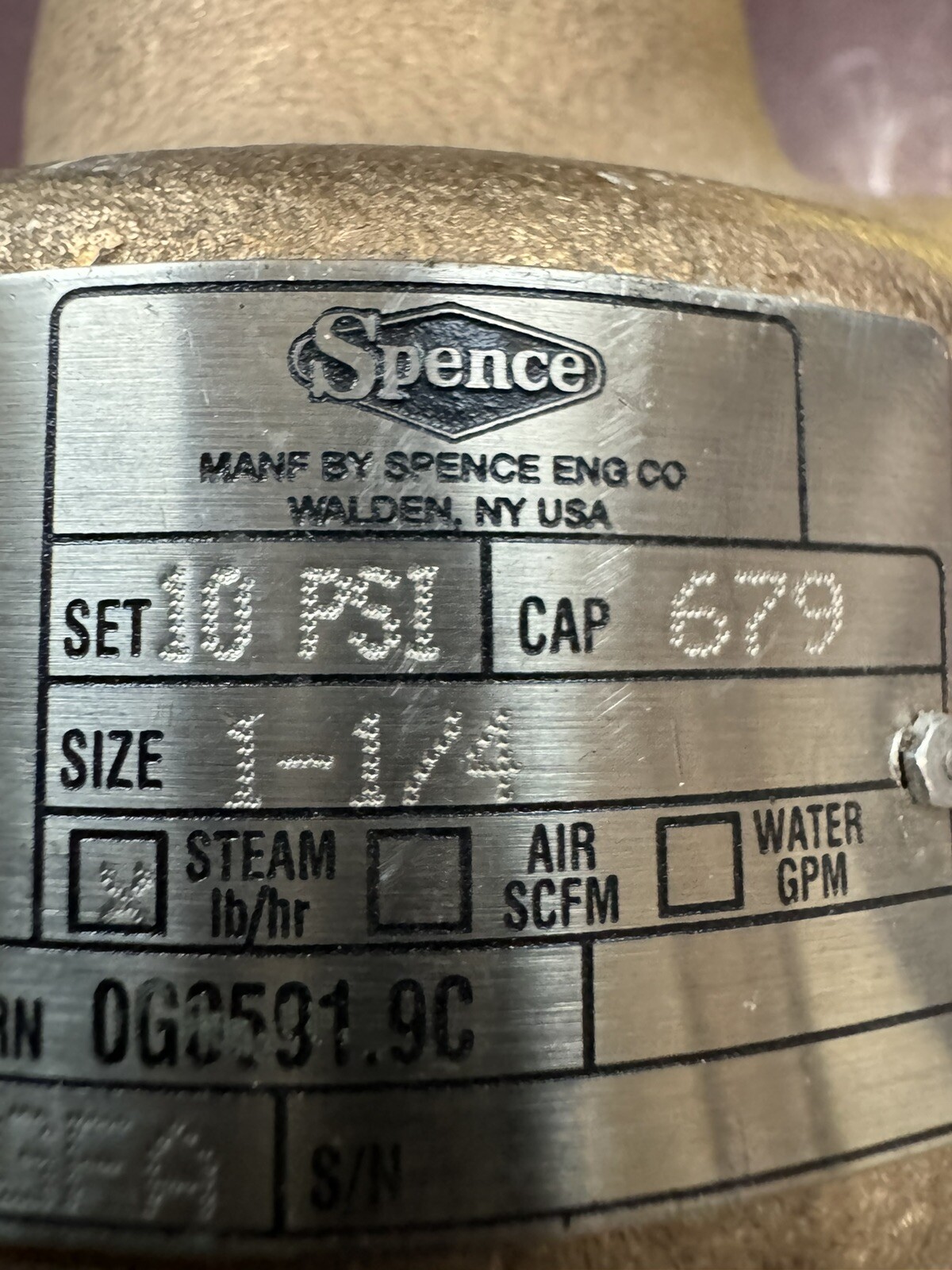 1.25 in x 2 in Steam Pressure Relief Valve Spence Engineering