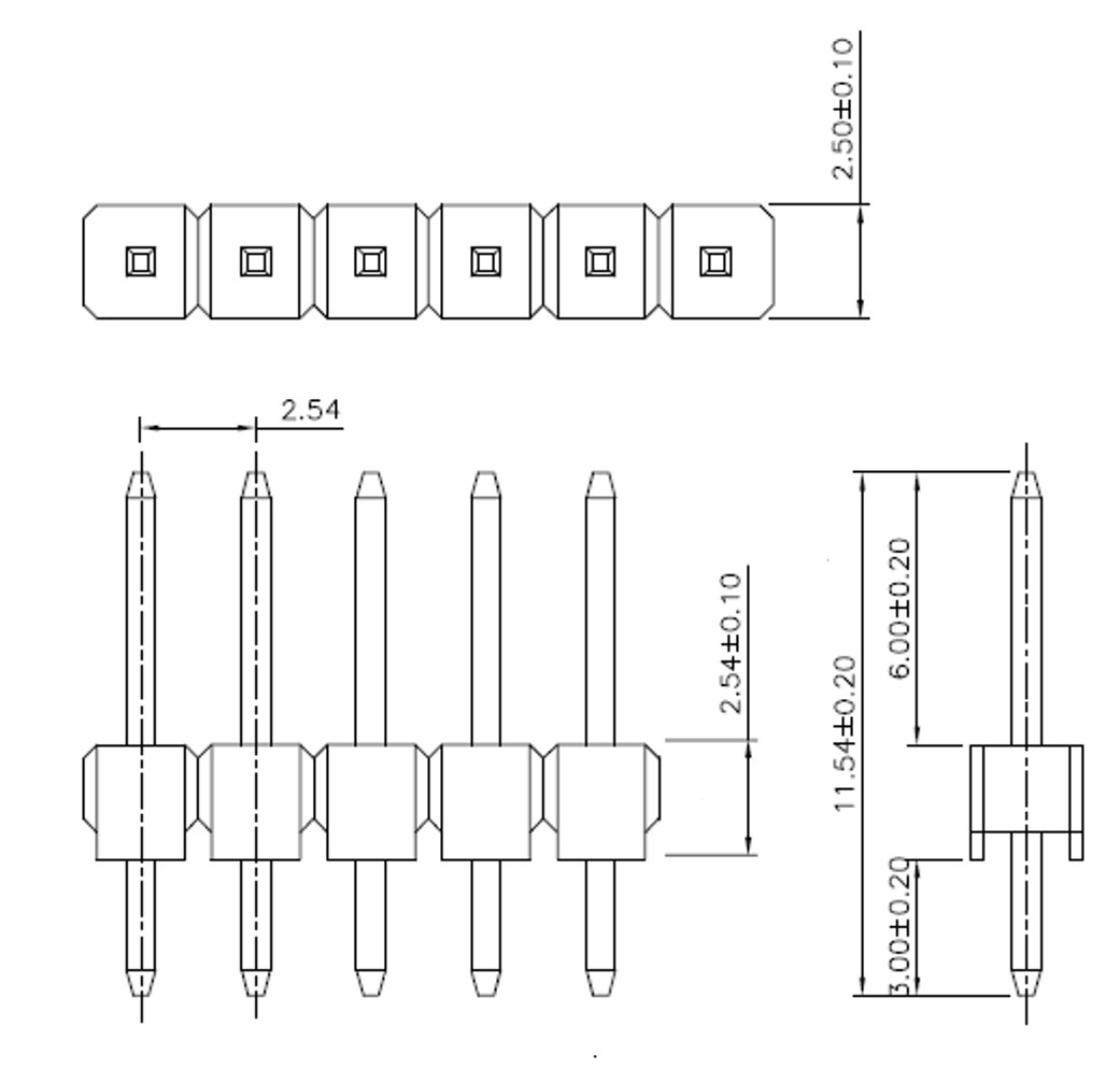 25PCS 40Pin 2.54mm Single Row Straight Male Pin Header Strip For PCB Arduino