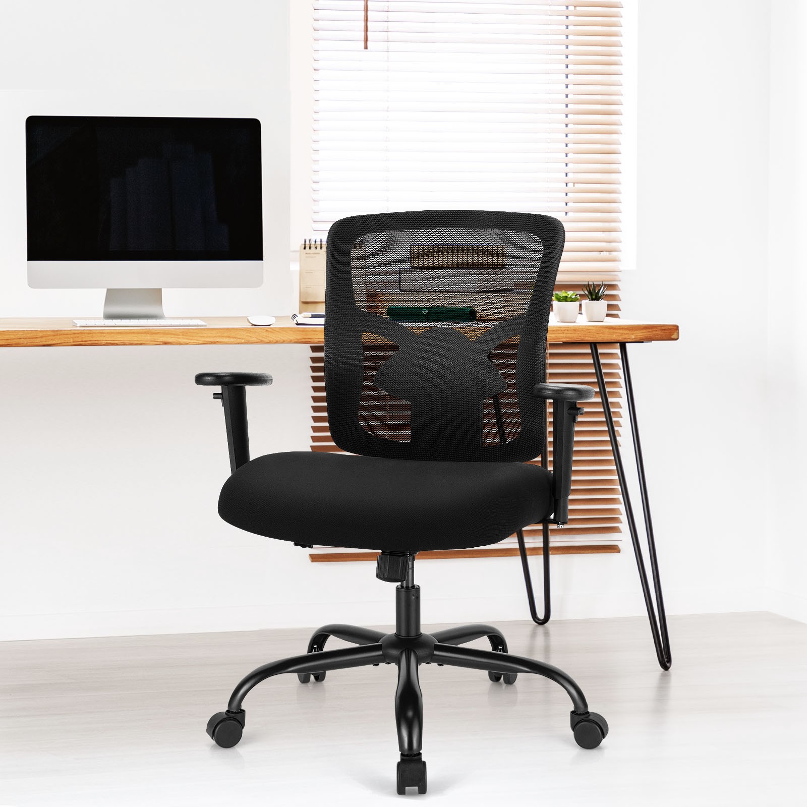 Costway 400LBS Mesh Big & Tall Office Chair Swivel Task Chair w/ Lumbar Support