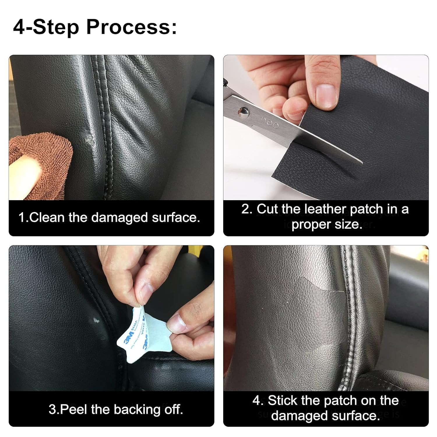 Self Adhesive Leather Repair Patch Tape 3X60 Inch, Vinyl and Leather Repair Kit