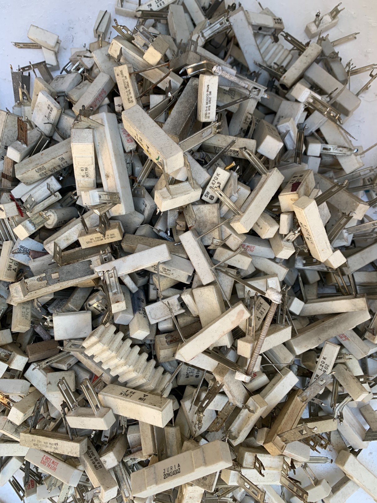 5 Lbs of Vintage Ceramic cement Power Resistors- Salvage