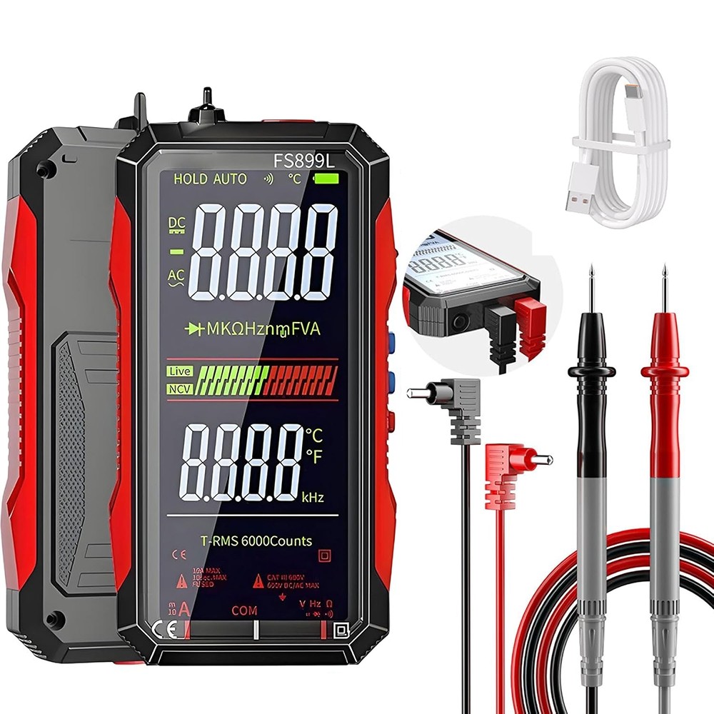 TRMS 6000 Counts Digital Multimeter Tester Auto-Ranging Voltmeter Colour Display