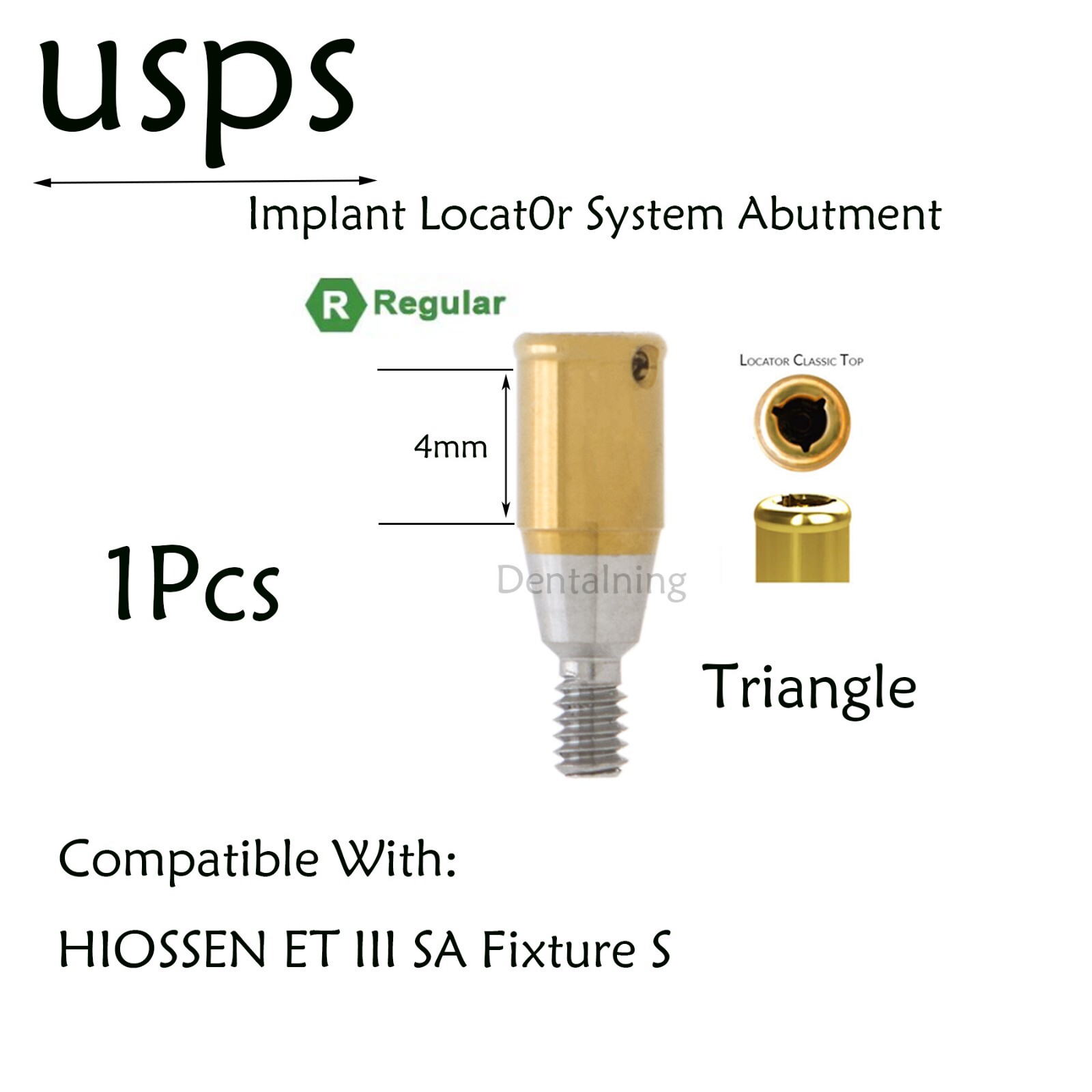 US Hiossen overdenture locator abutment Regular 3.7mm Fits 3/4/5.0mm