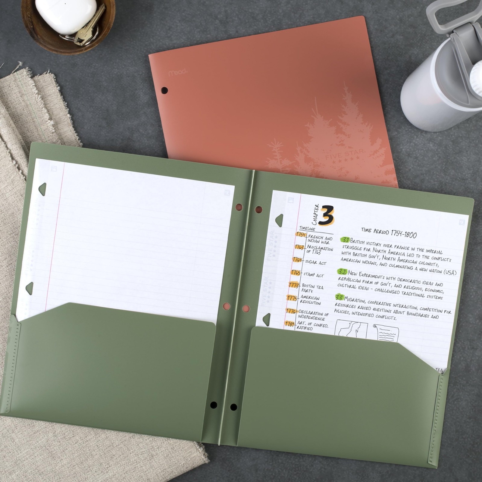 2 Pocket Folders, 4 Pack, Recycled Plastic Folders with Stay-Put Tabs and Pro…