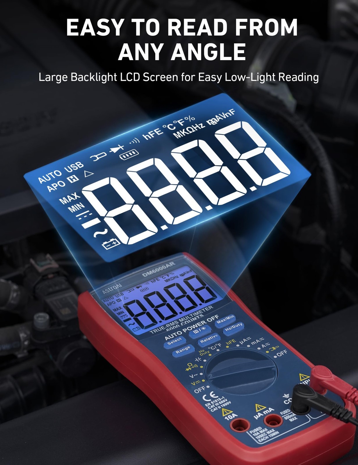 AstroAI Digital Multimeter – Compact Analyzer for AC/DC Voltage & Current