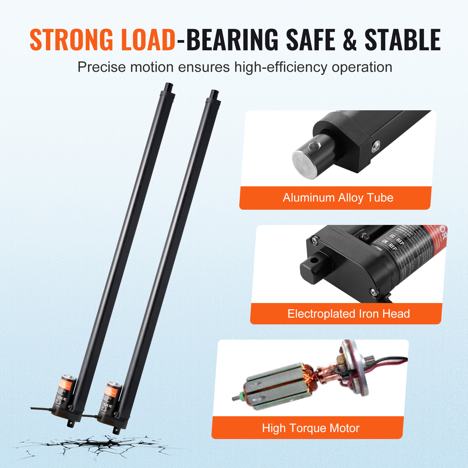 VEVOR 2PCS 12V Linear Actuator Kit 30 Inch 0.35″/s 220lbs/1000N IP54 Protection