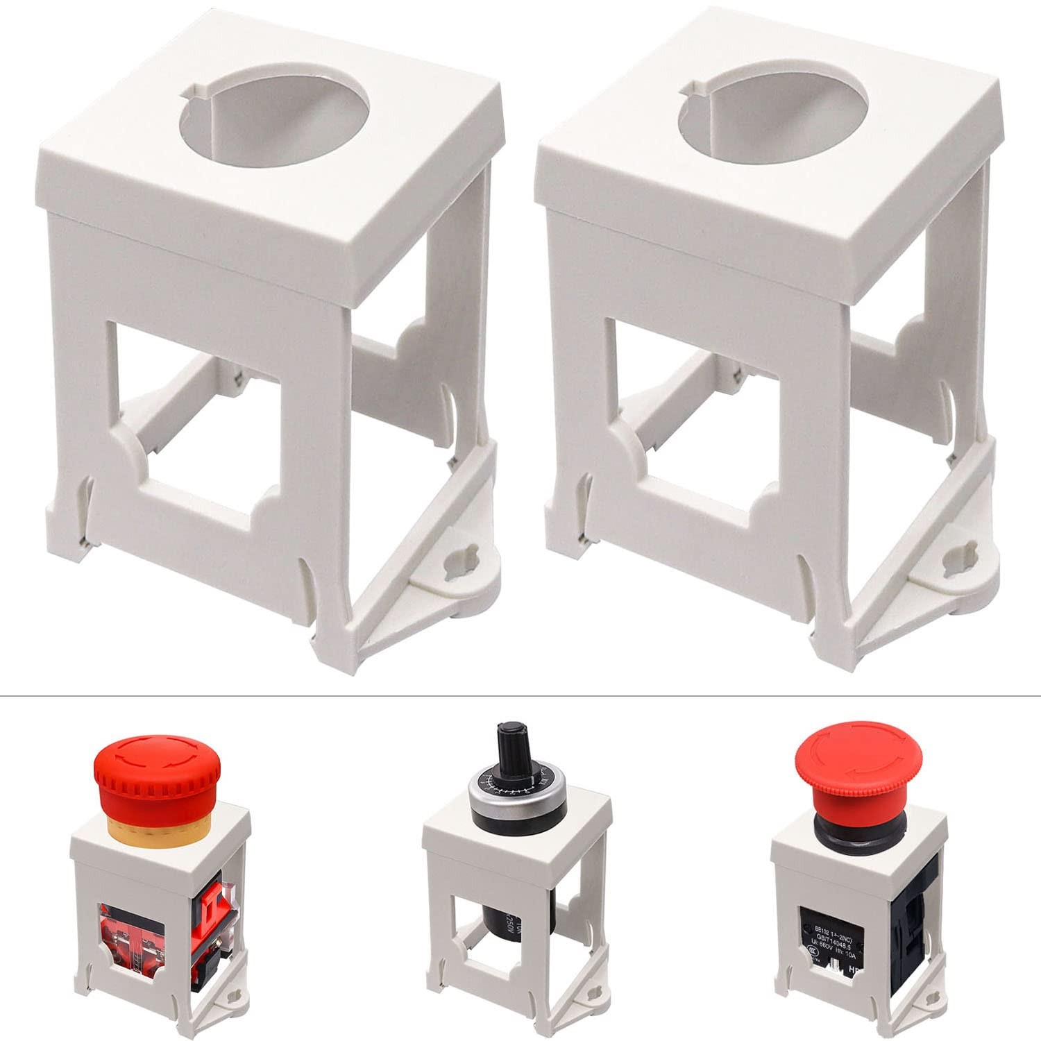 DIN Rail Mount Bracket 2PCS Push Button Holder