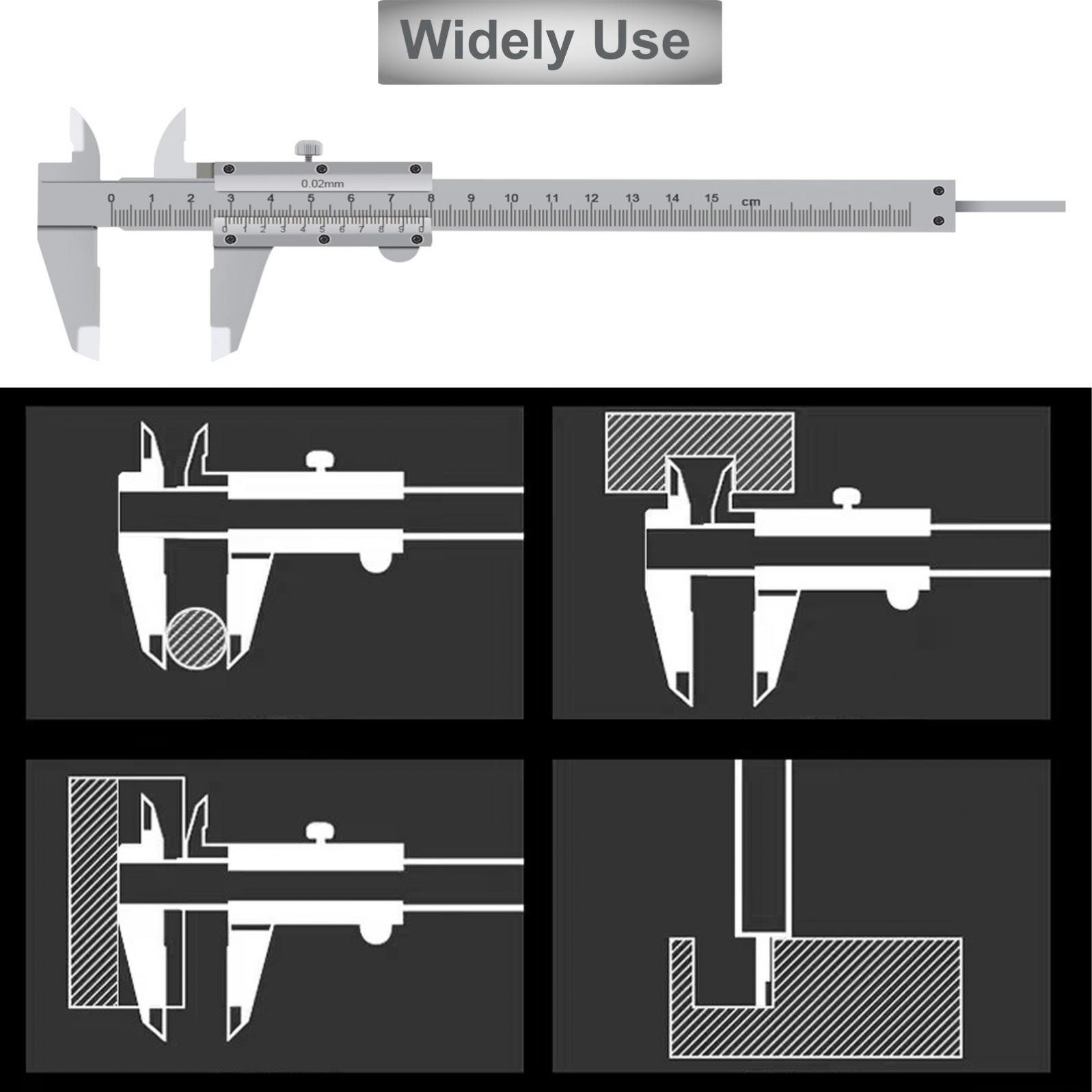 Carbon Steel Vernier Caliper Micrometer Gauge 0-150mm Non Digital Caliper .02mm