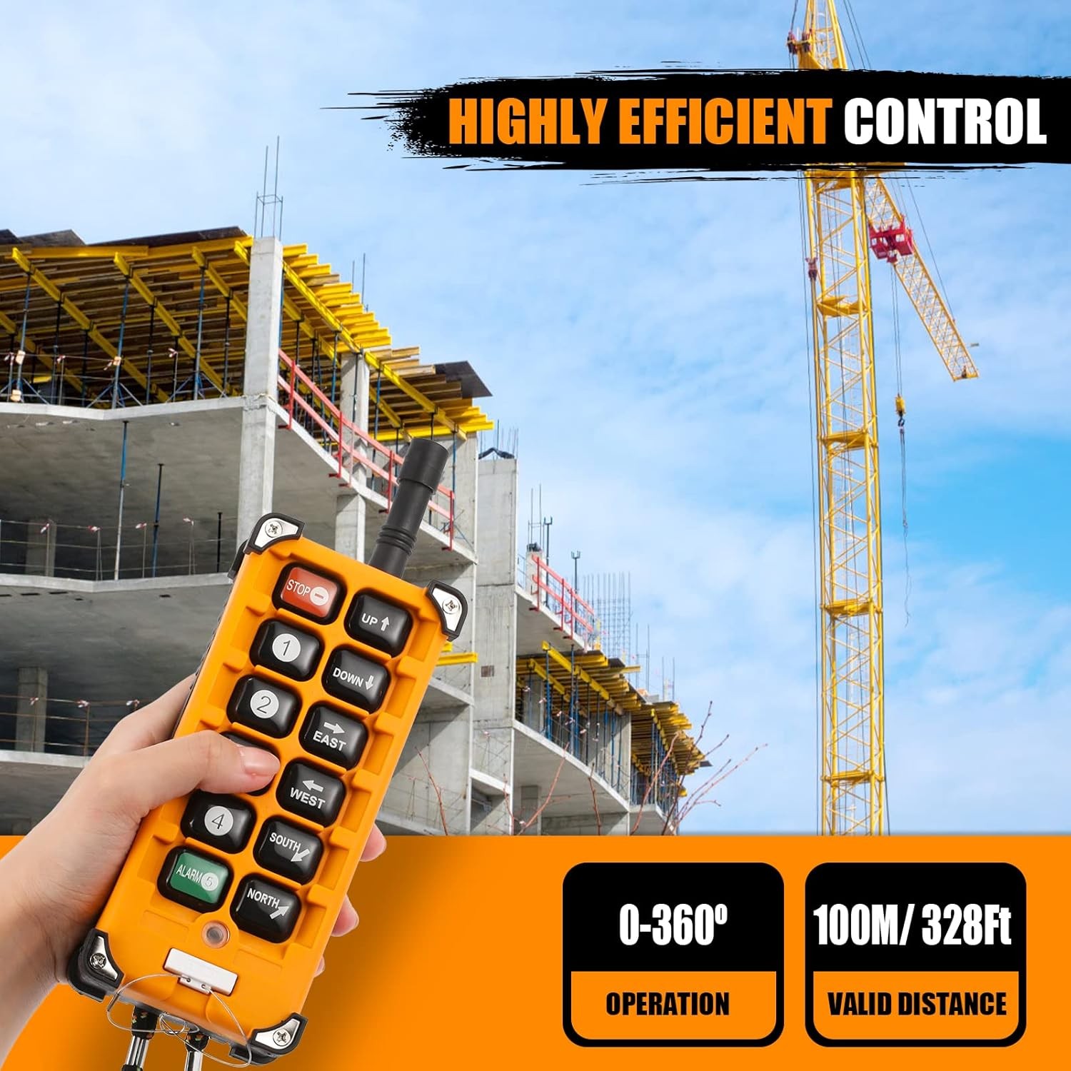 Wireless Crane Remote Control 12 Buttons 12V Industrial Channel Hoist Controller