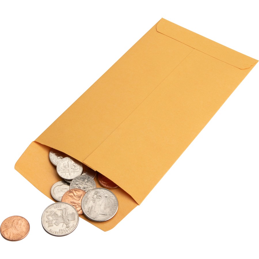 Business Source BSN04446 Coin Envelope #7 3.5″ x 6.5″ Kraft 500/box