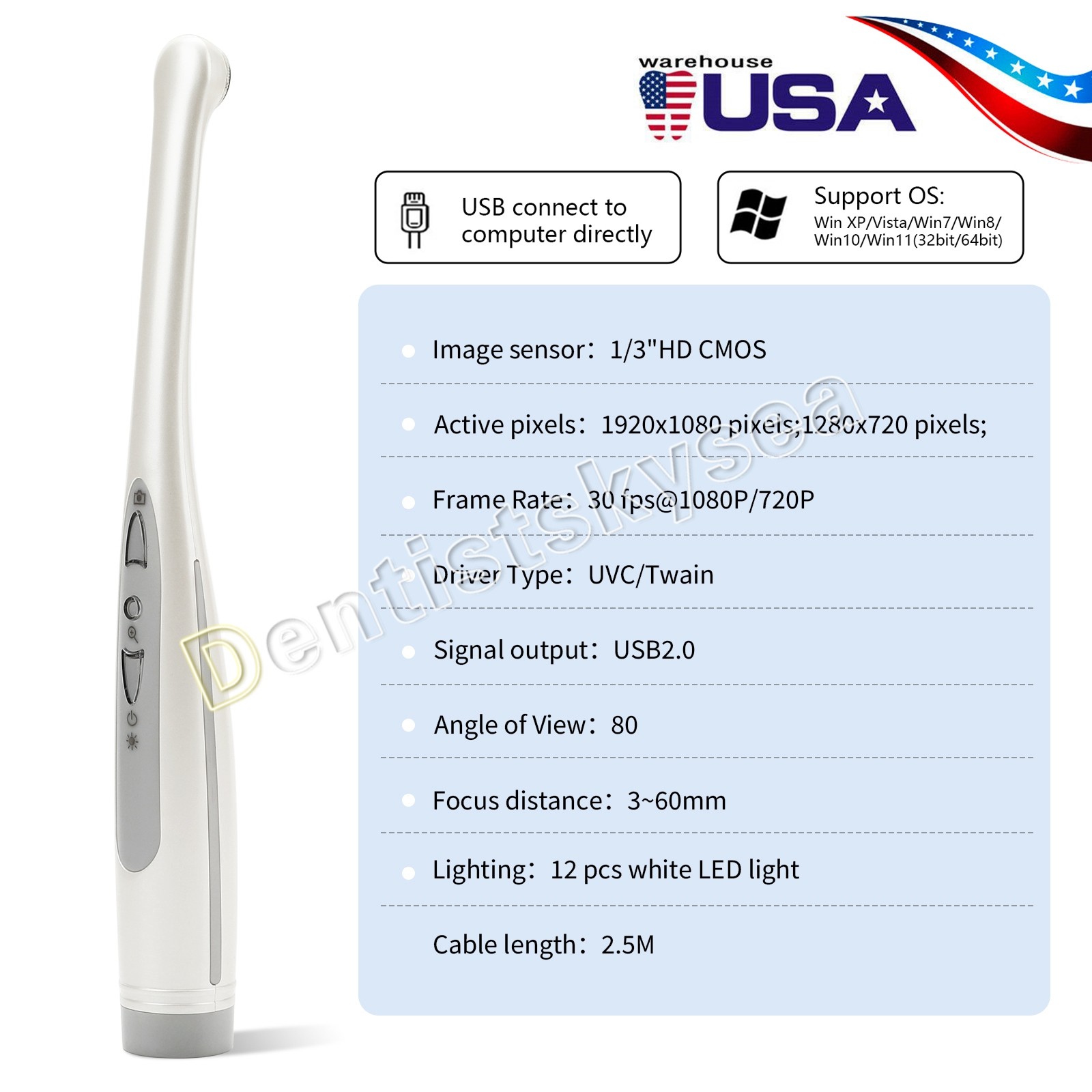 Dental Ultrasonic Piezo Scaler Handpiece fit For EMS WOODPECKER type Tips 135℃