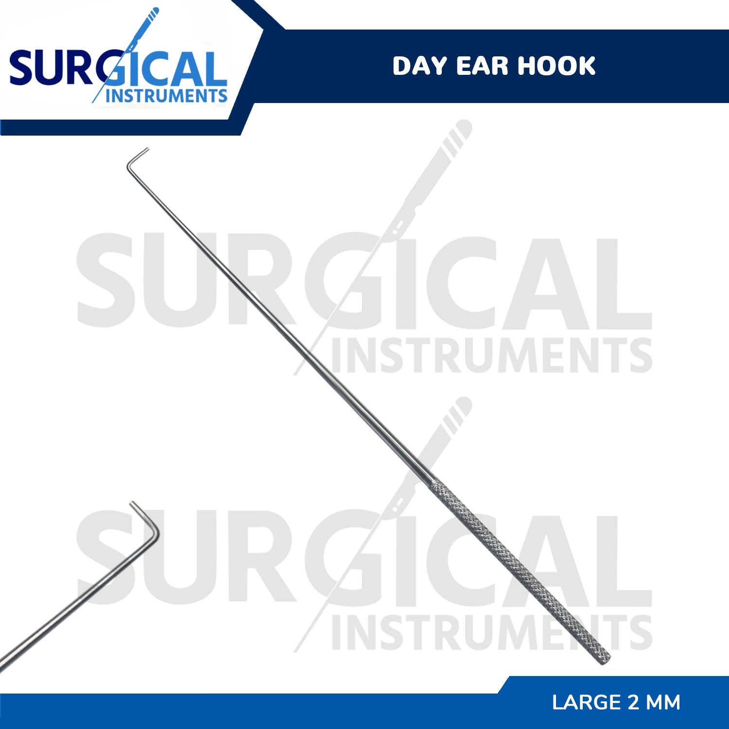 Day Ear Hook 6.5″ Large 2 MM ENT Surgical Instruments German Grade