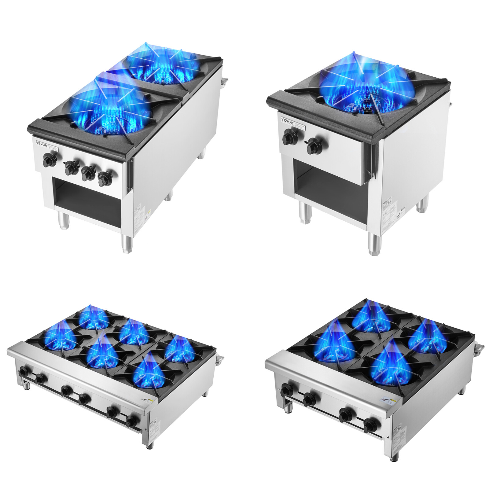 VEVOR Commercial Gas Range Stove Countertop Cooking Hot Plate Kitchen Propane