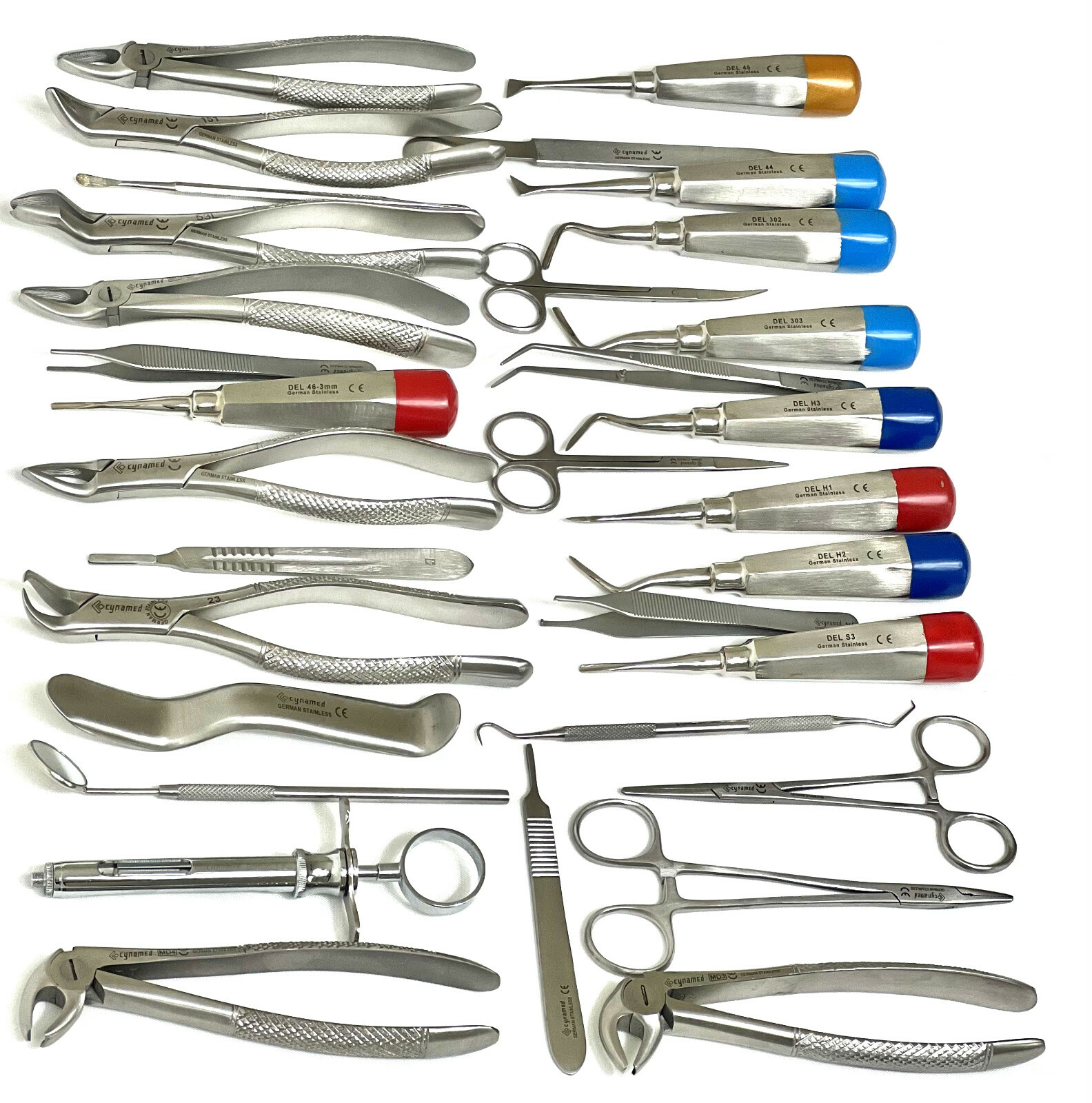 GERMAN 82 PC ORAL DENTAL SURGERY EXTRACTING ELEVATORS FORCEPS INSTRUMENT KIT SET