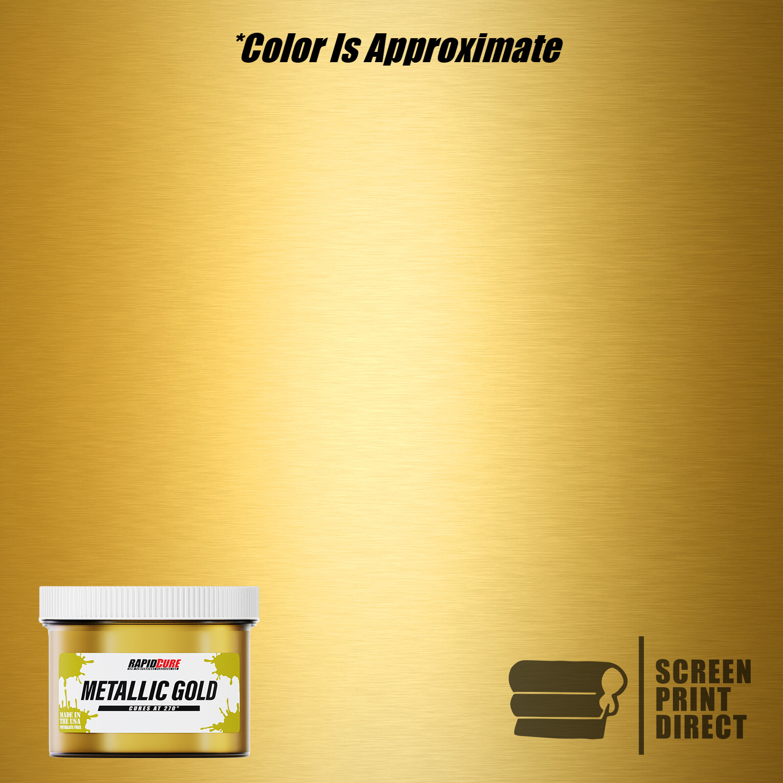 Ecotex® Metallic Gold – Premium Plastisol Ink for Screen Printing – All Sizes