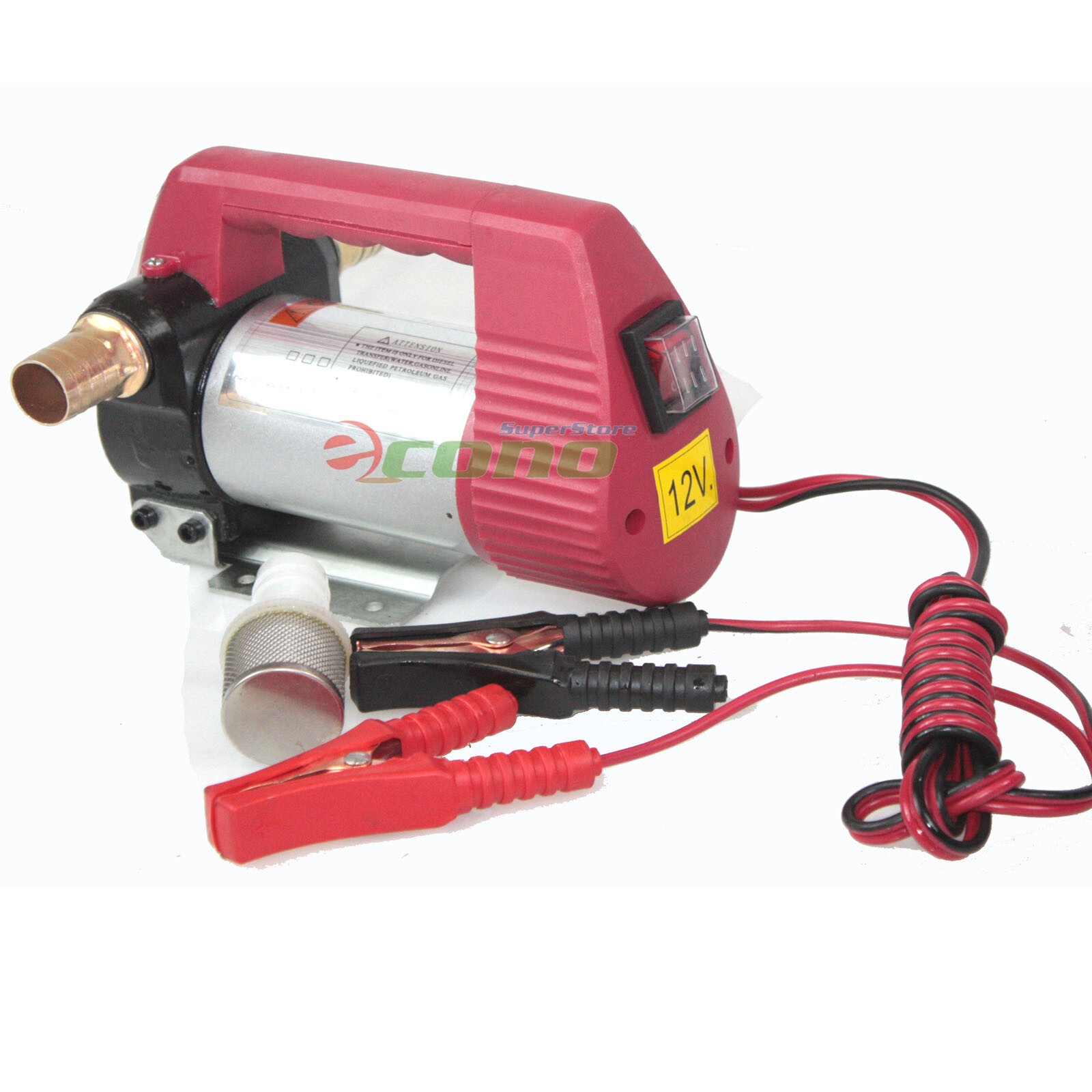 12V Bio Diesel Kerosene Fuel Transfer Direct Pump Kit W/Automatic Nozzle 12’hose