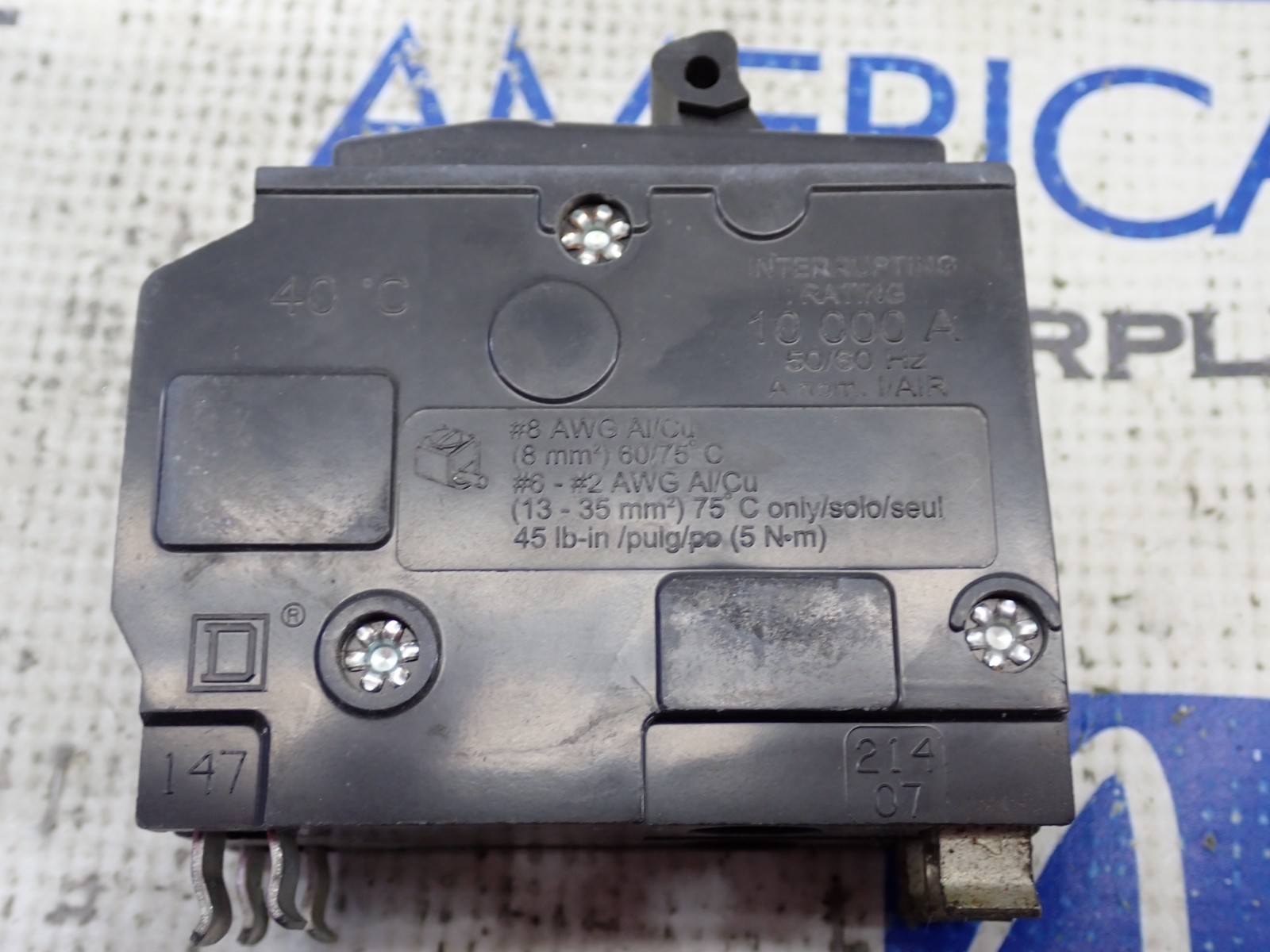 Square D QO260 2 Pole 60 Amp 120/240 Volt 10kA Type QO Plug On Circuit Breaker