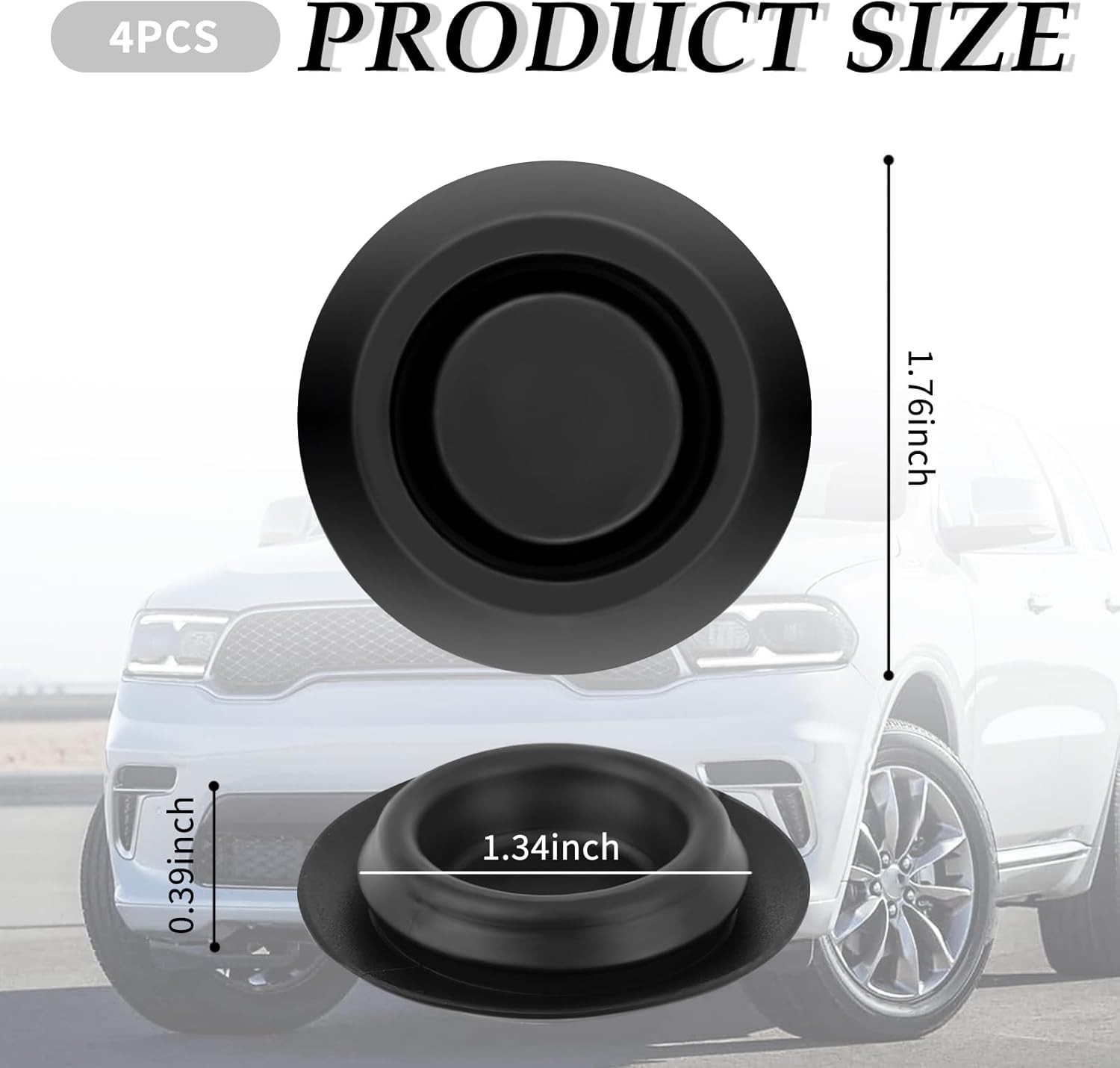 4PCS Round Car Floor Drain Plug, Rubber Plugs for Water&Dust Resistant, Professi