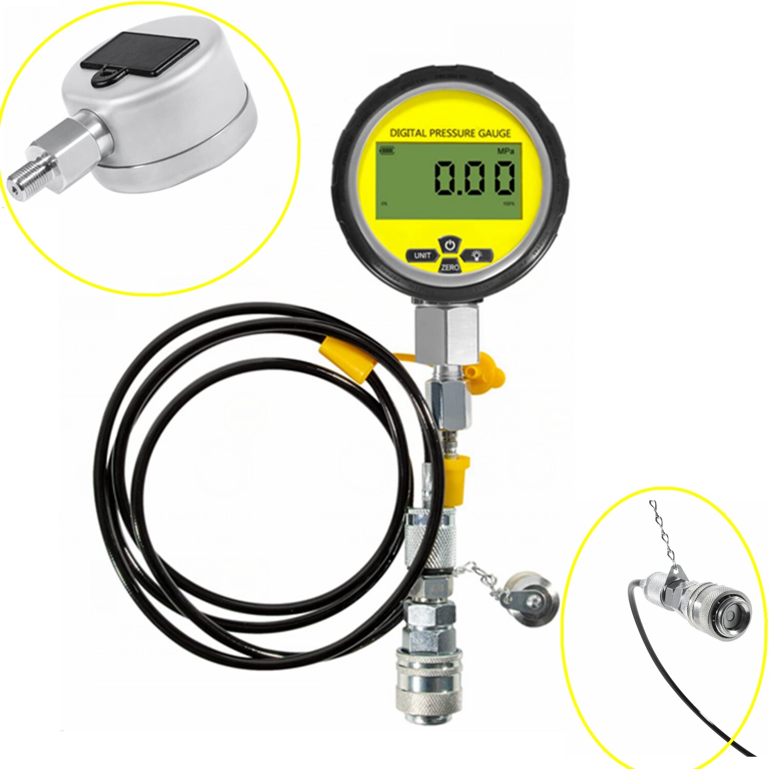 10000PSI Hydraulic Pressure Gauge Kit for Excavator Machinery 1 700BAR 1/4 NPT