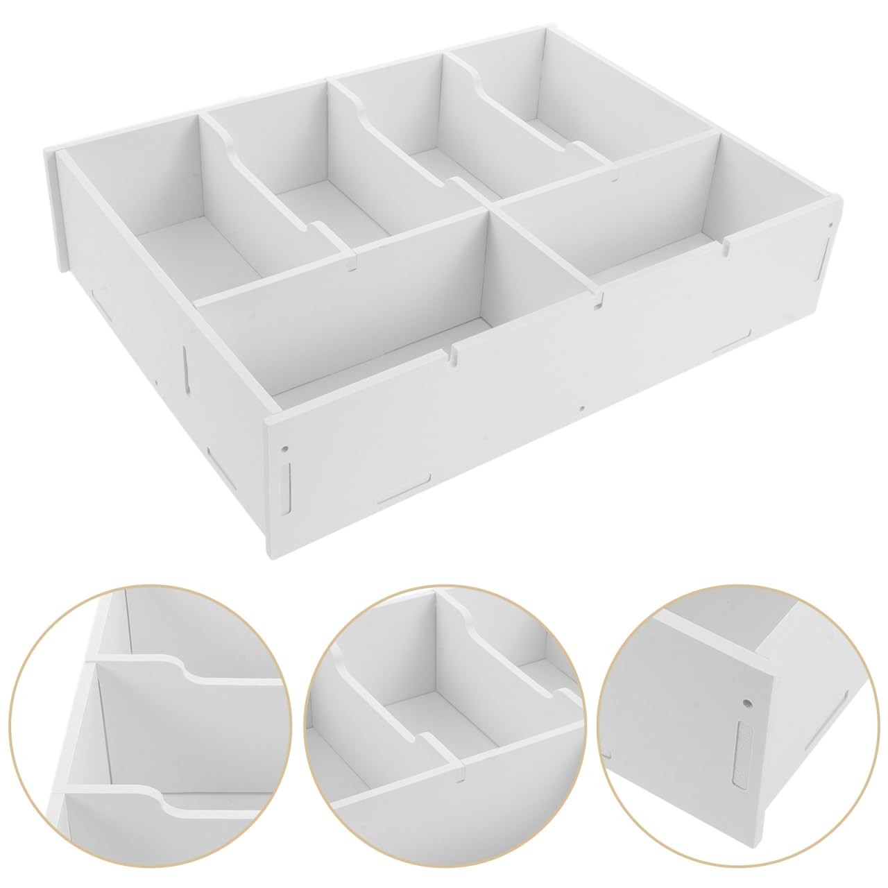 Cash Box with Dividers 6-Grid Money Organizer Tray for Desk Drawer 13.97X10.0…