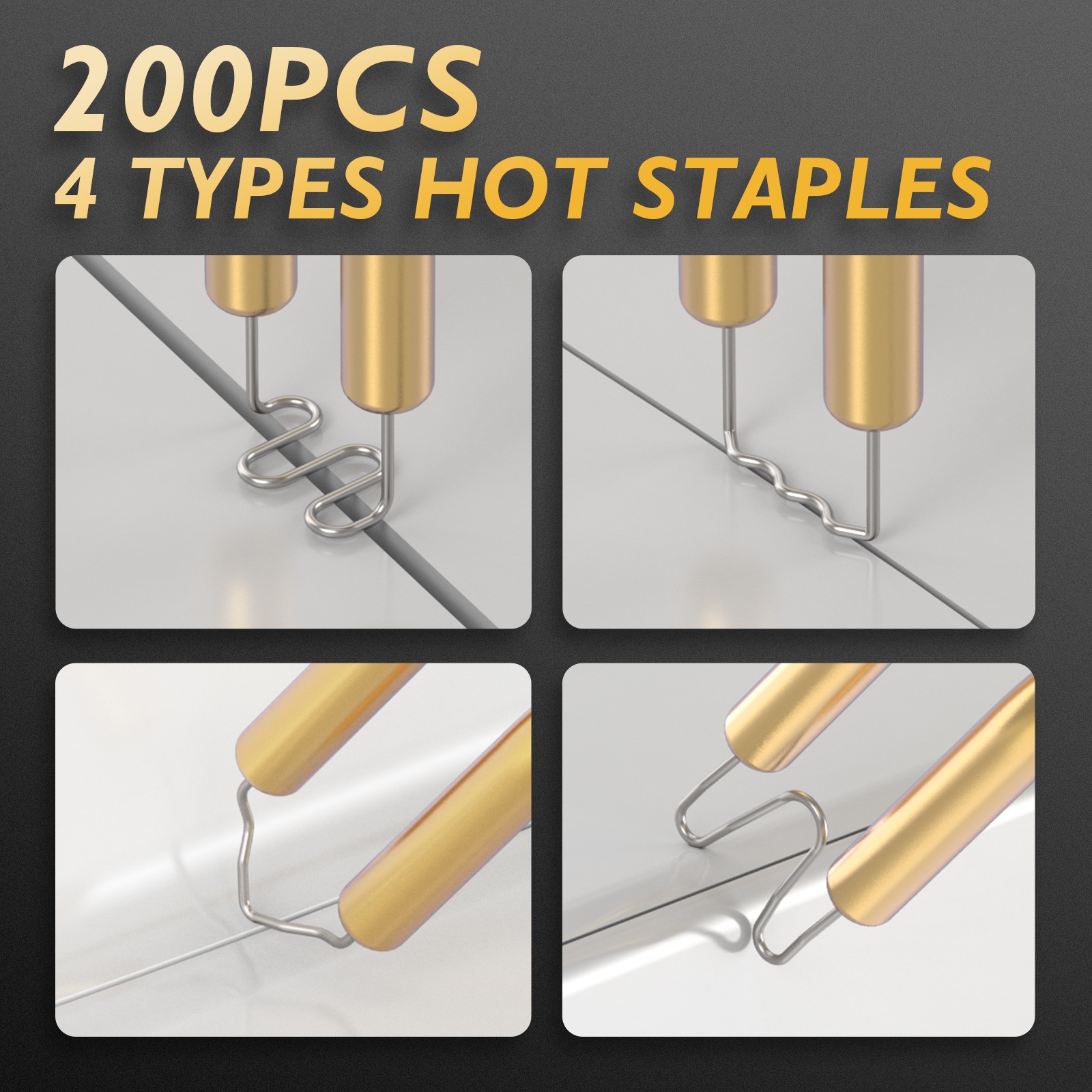 100W Plastic Welding Repair Kit for Automotive Industrial Includes 200 Staples